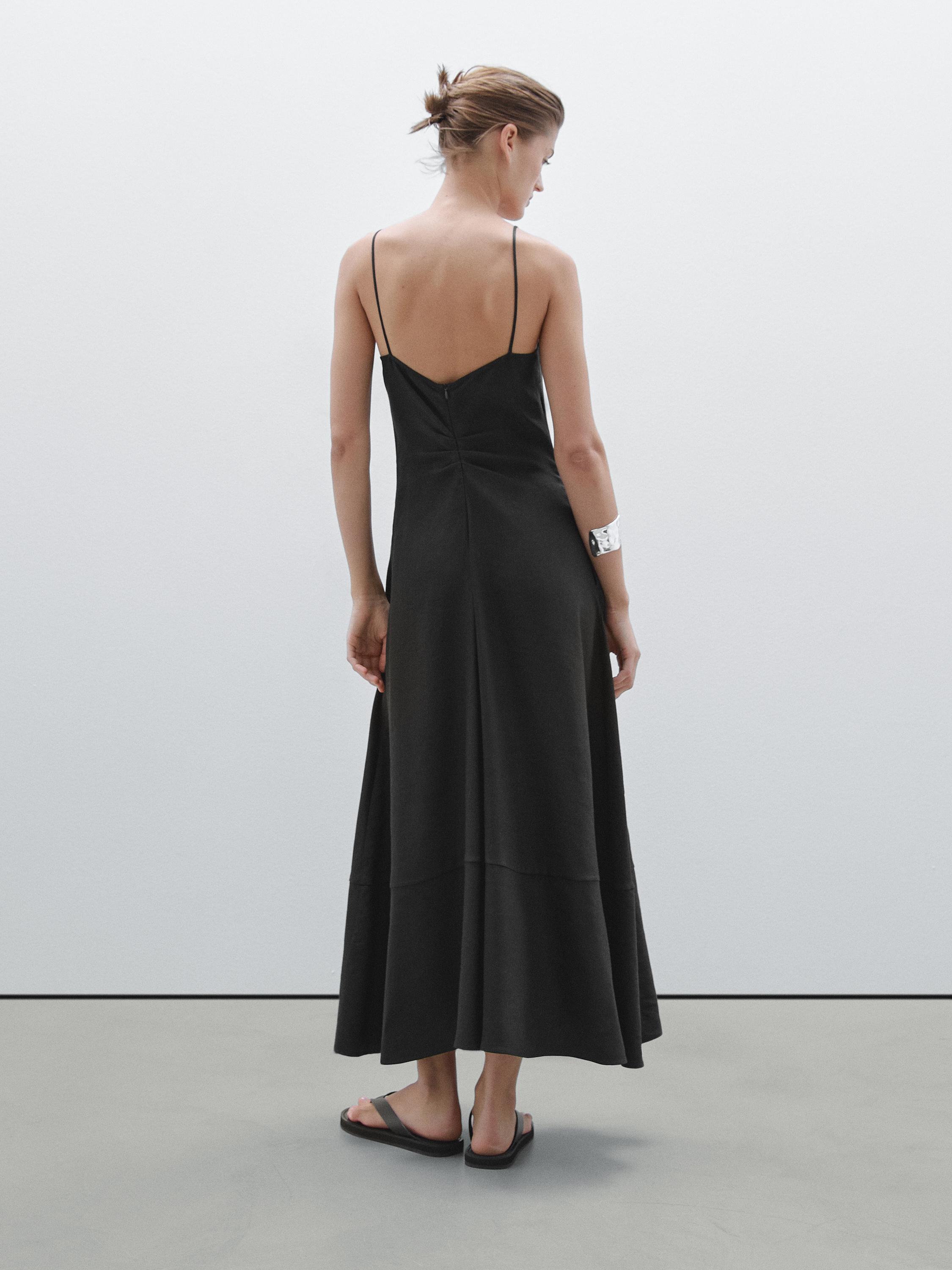 Long flowing V-neck dress