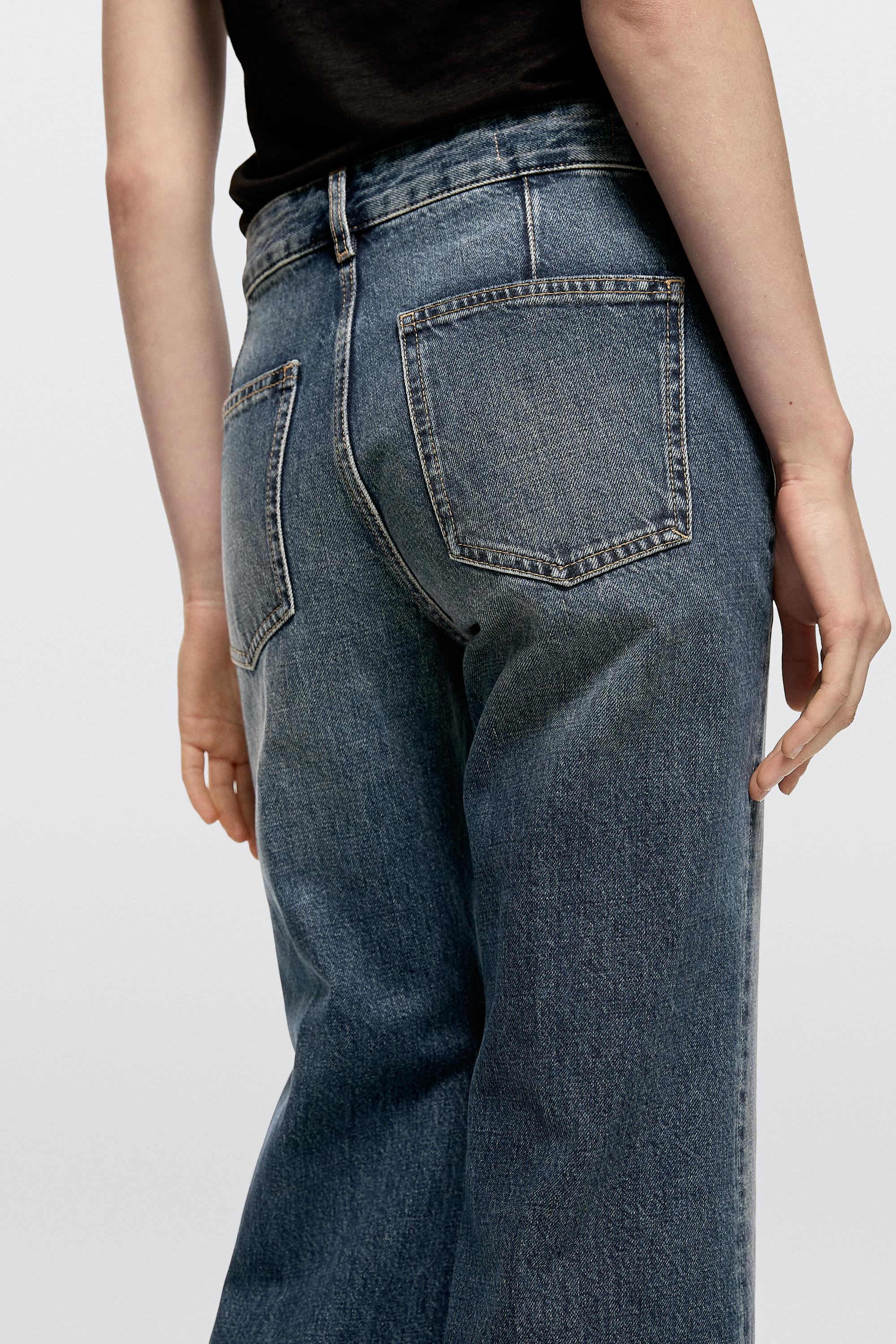 Mid-rise cropped flare fit jeans — MEDIUM BLUE