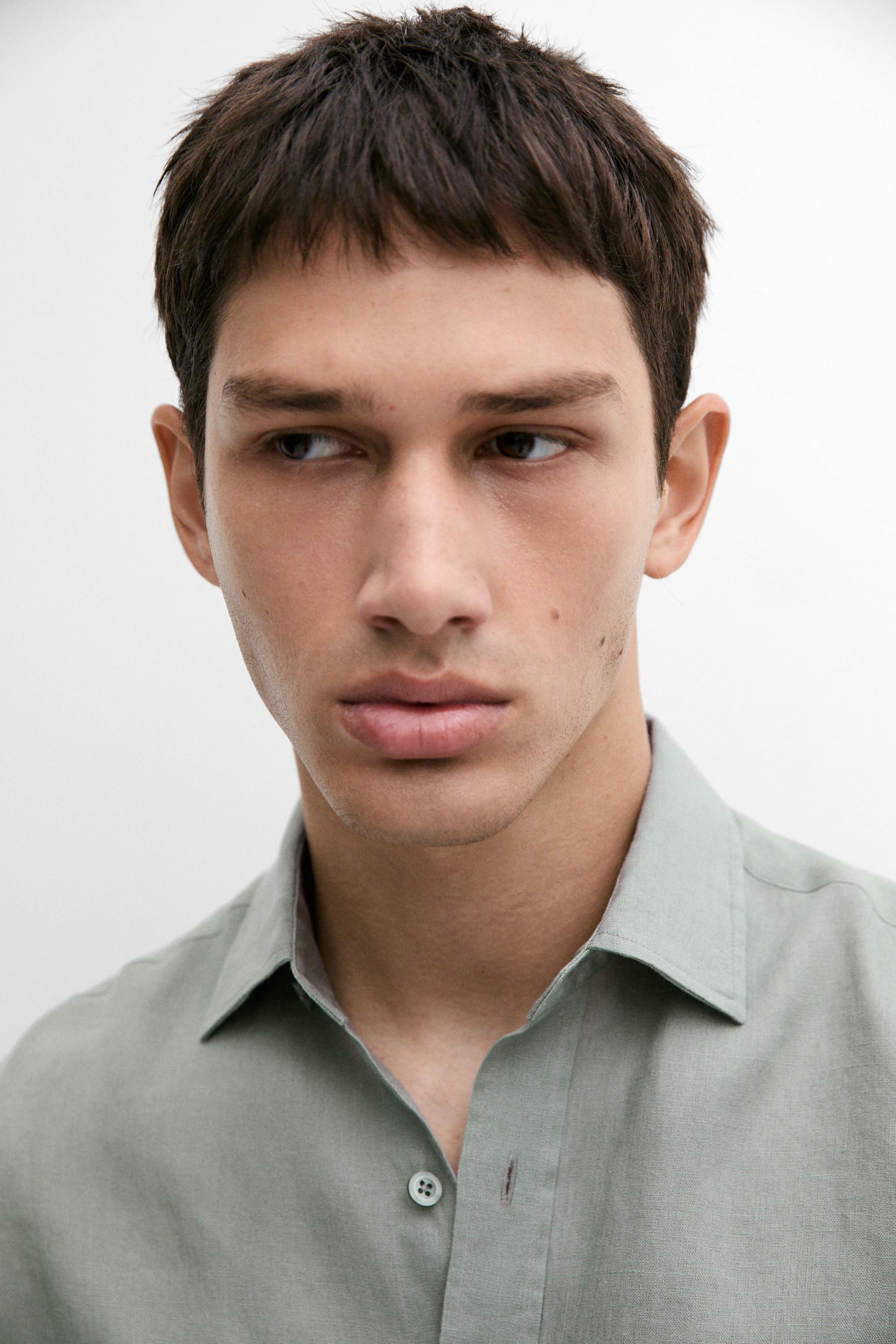 Slim fit 100% linen shirt — MOSS