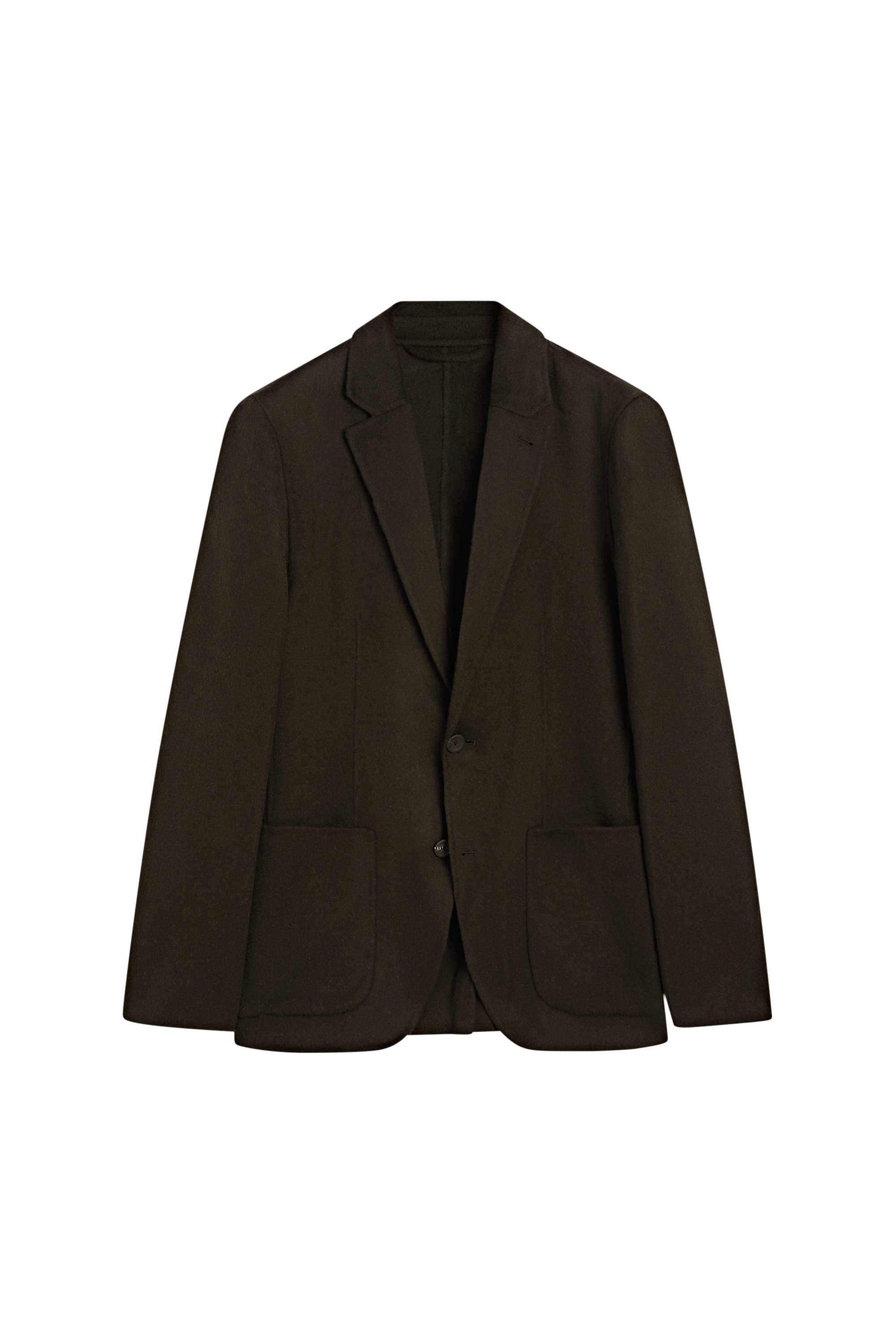 Double-layer wool blend blazer