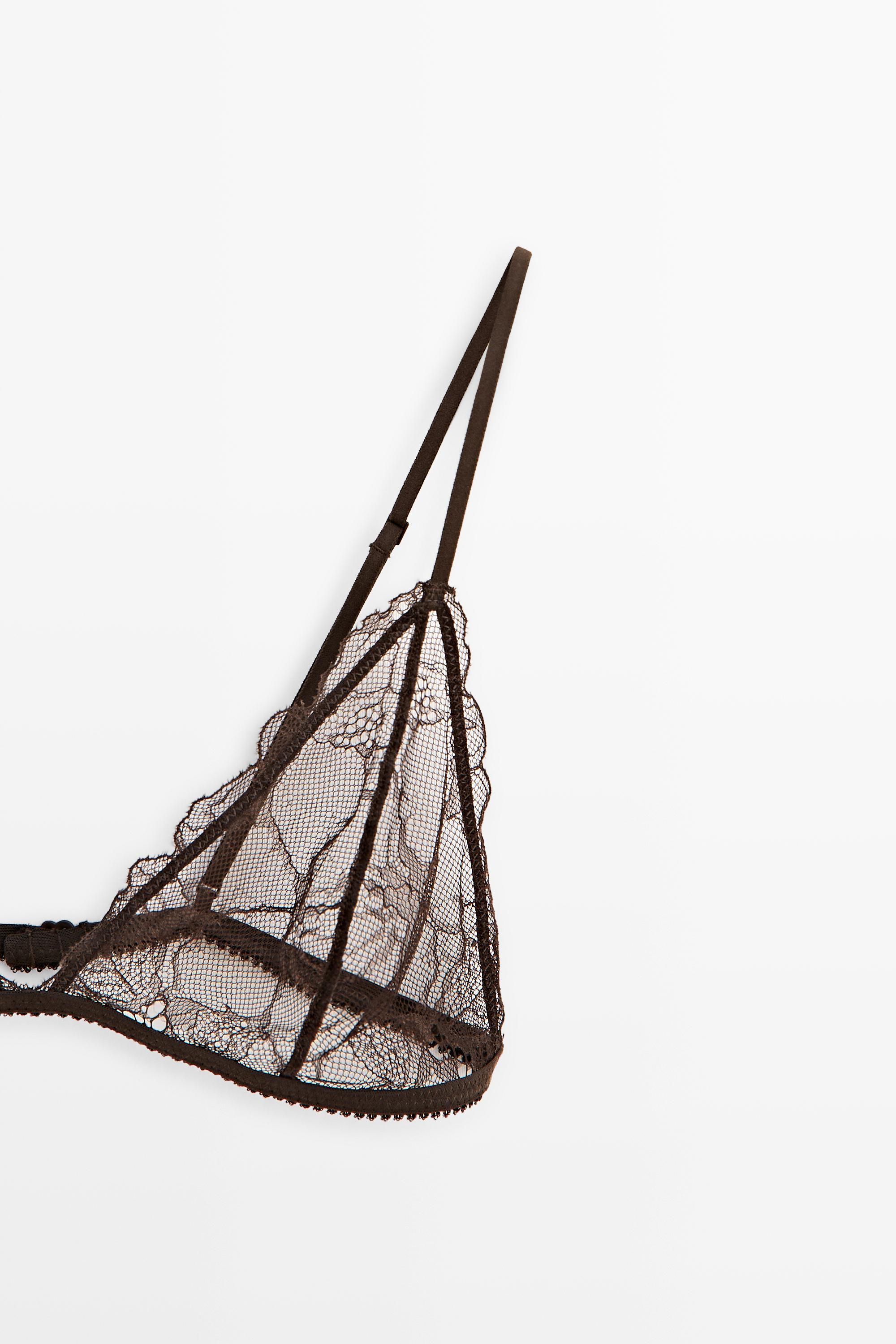 Scalloped lace triangle bra - thumbnail 4