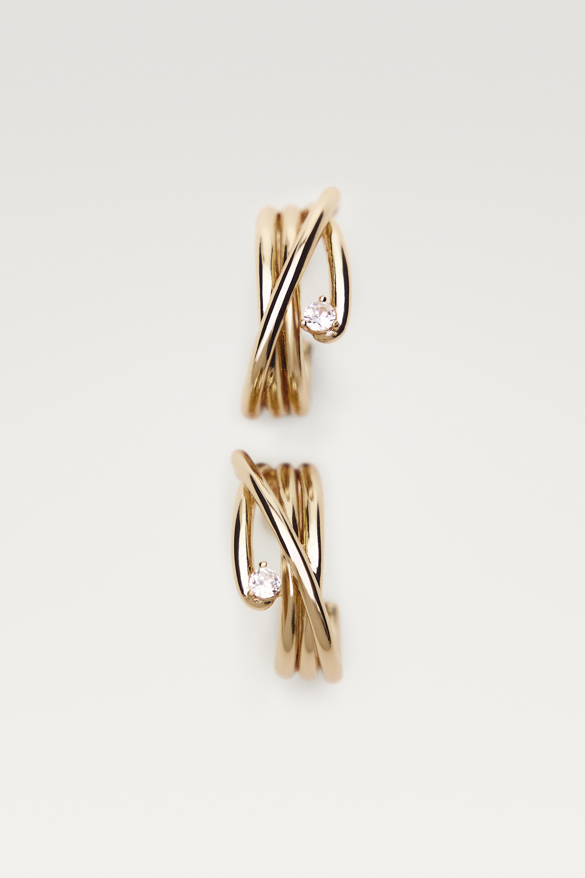 Shimmery hoop earrings — GOLDEN