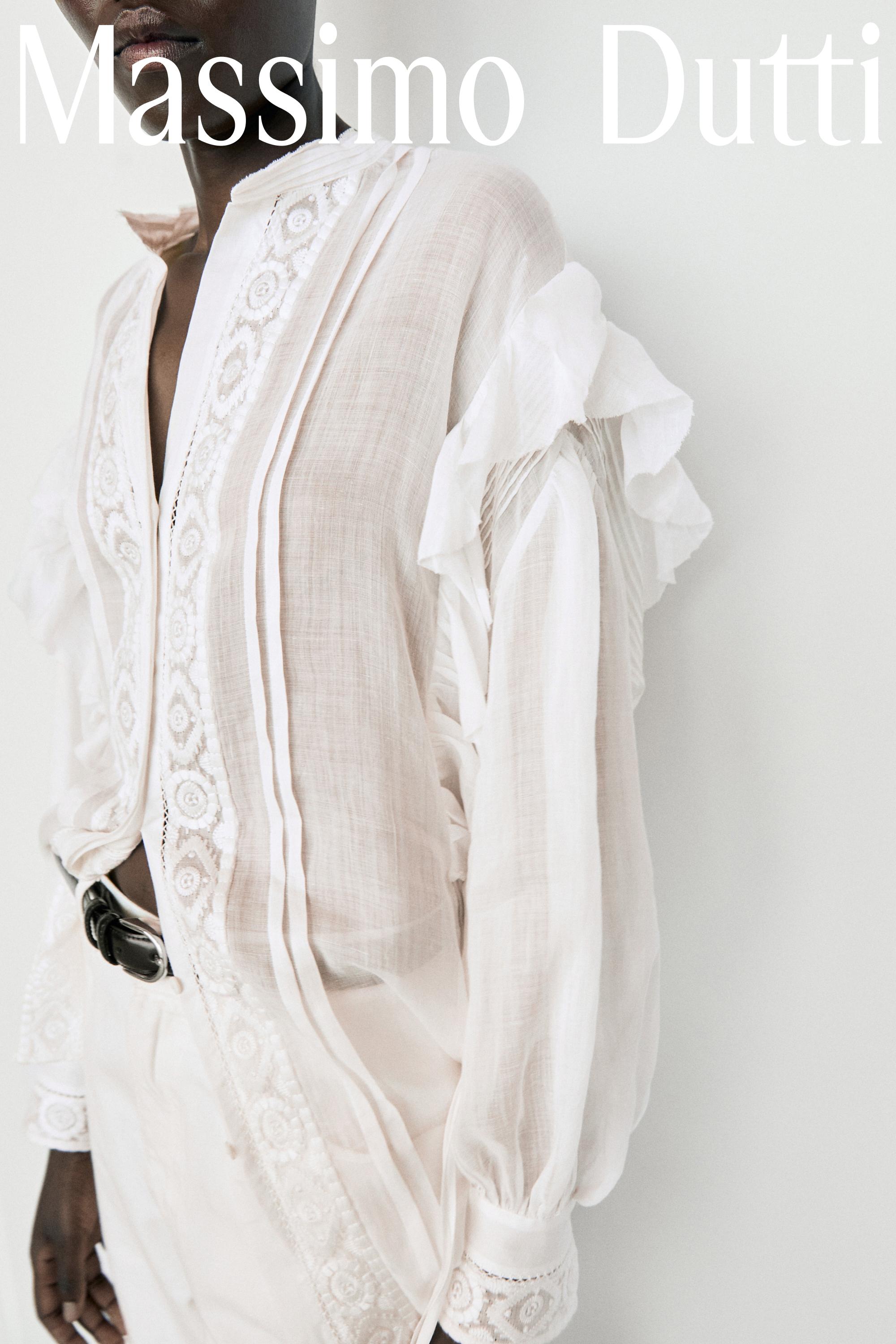High-waist wide-leg jeans — Off white