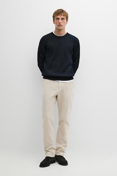 Slim fit corduroy pants — BEIGE 1
