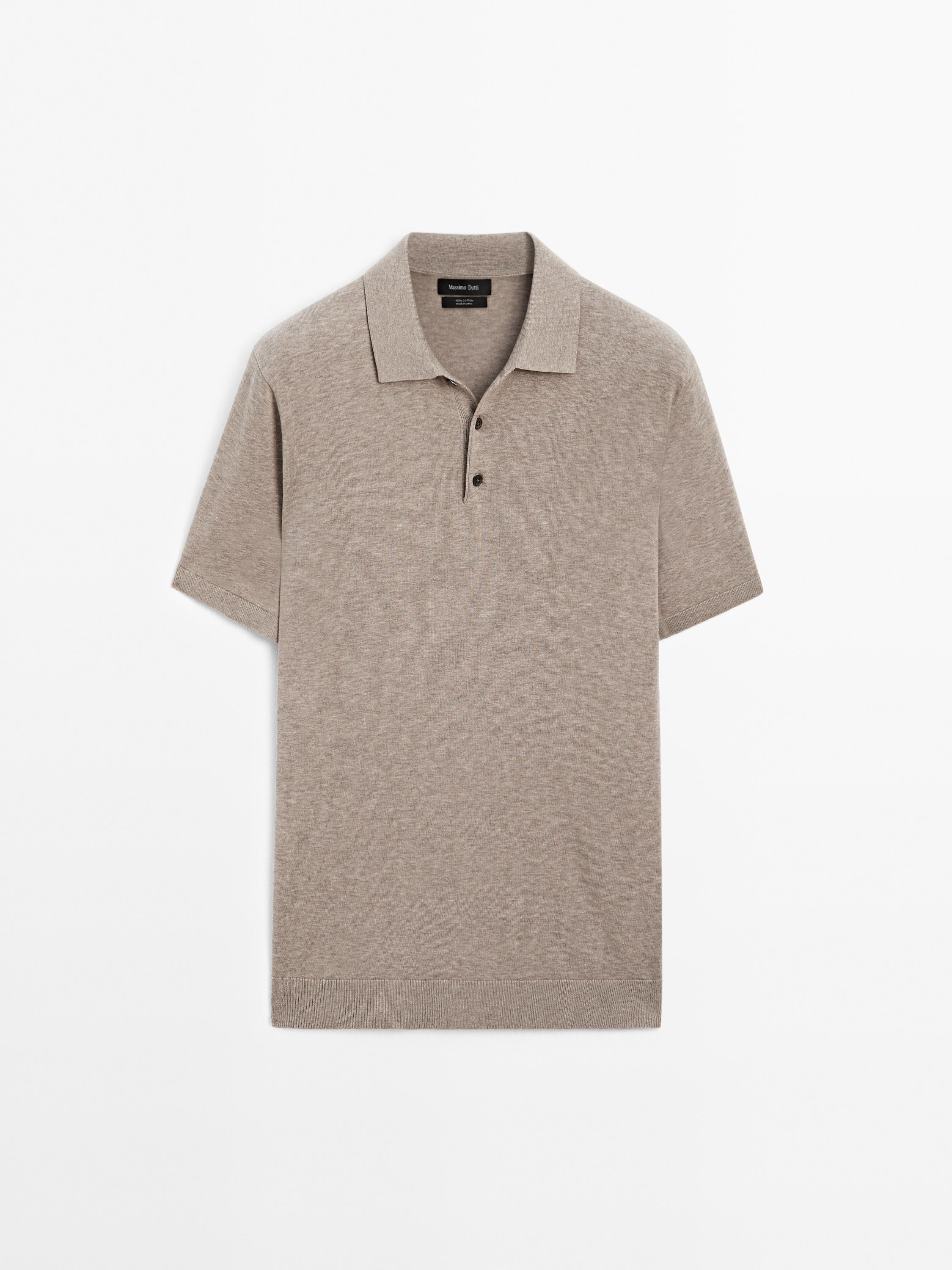 Short sleeve cotton polo sweater