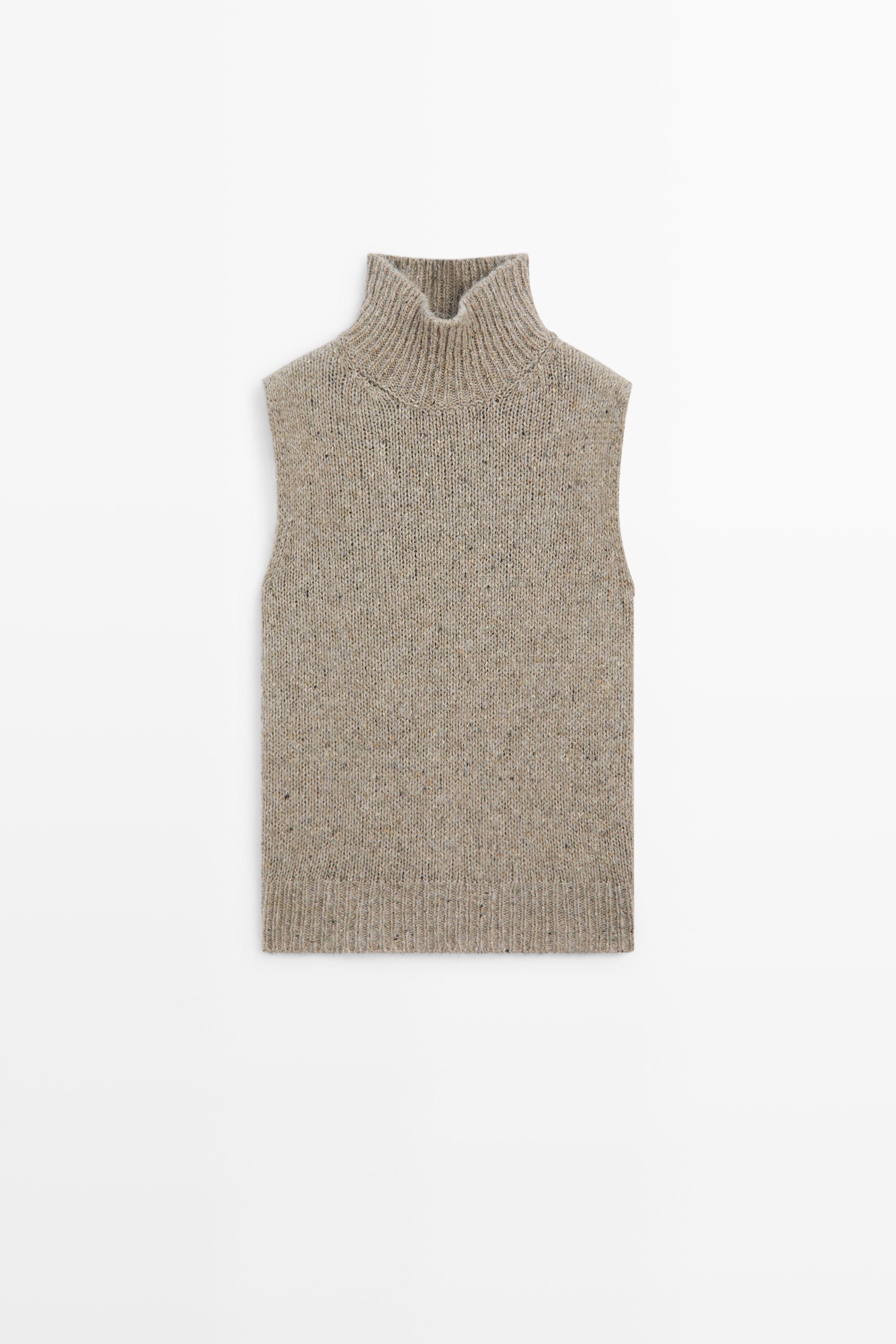 High neck knit top by Massimo Dutti