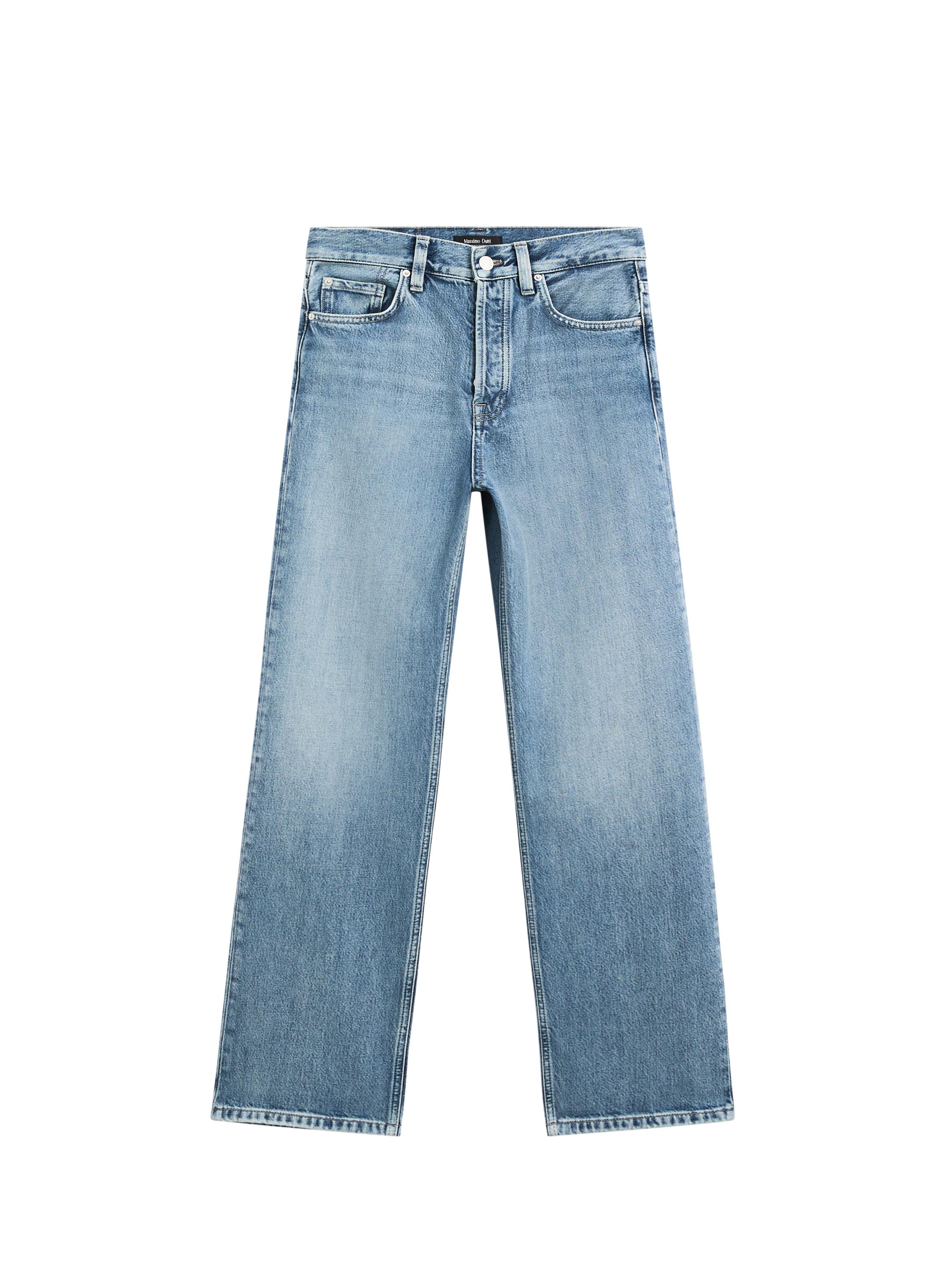 Pamuk karışımlı yüksek bel straight fit jean · Açık Mav, Krem, Açık Mav, Mavi̇, Kirçilli Gri̇ · Abi̇ye  | Massimo Dutti
