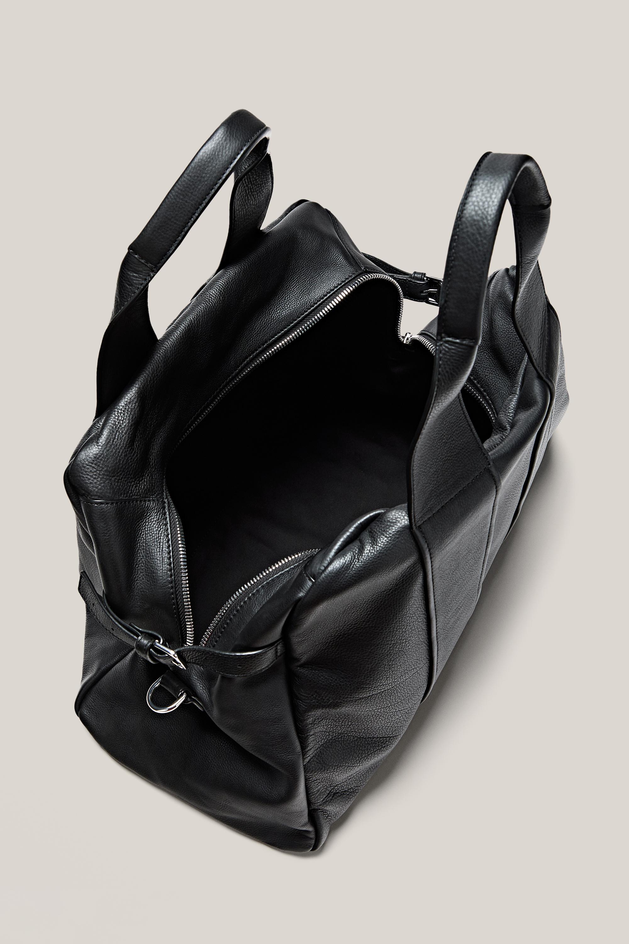 Nappa leather travel bag — BLACK
