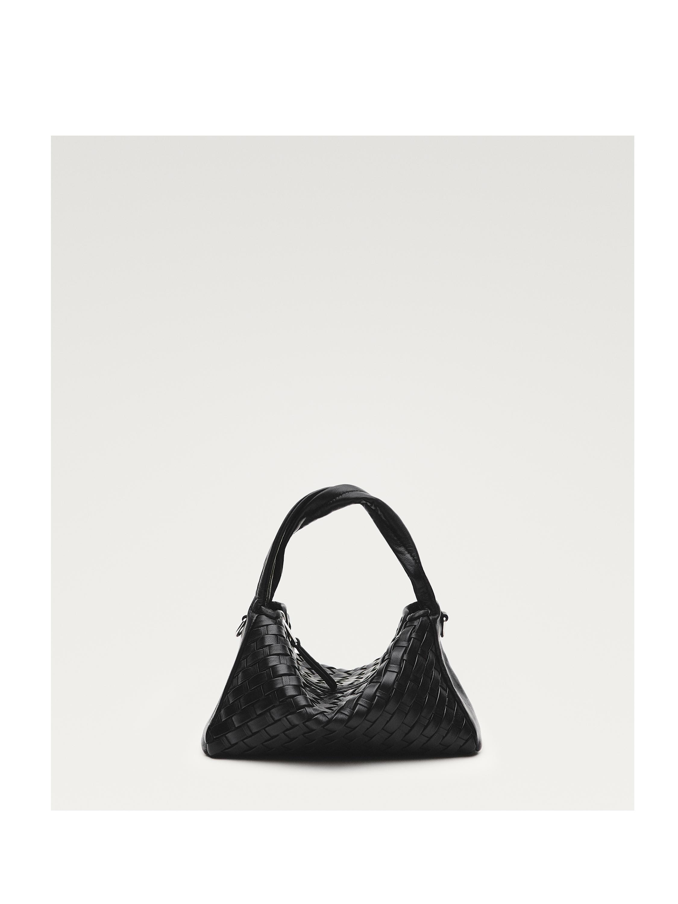 Mini borsa intrecciata in pelle nappata