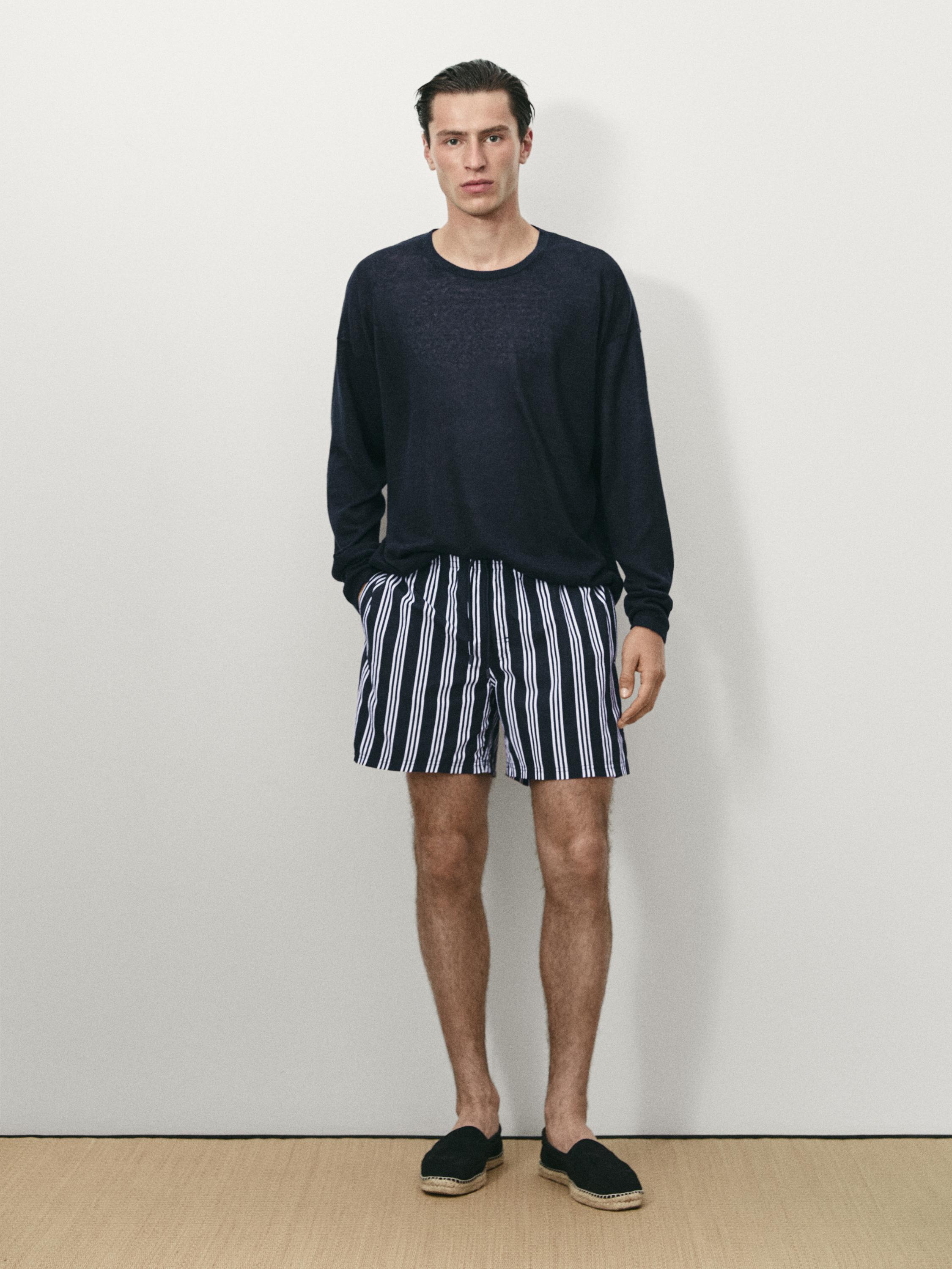 Striped Swimming Trunks Bleu Marine Bain Massimo Dutti striped-swimming-trunks-bleu-marine-bain-massimo-dutti
