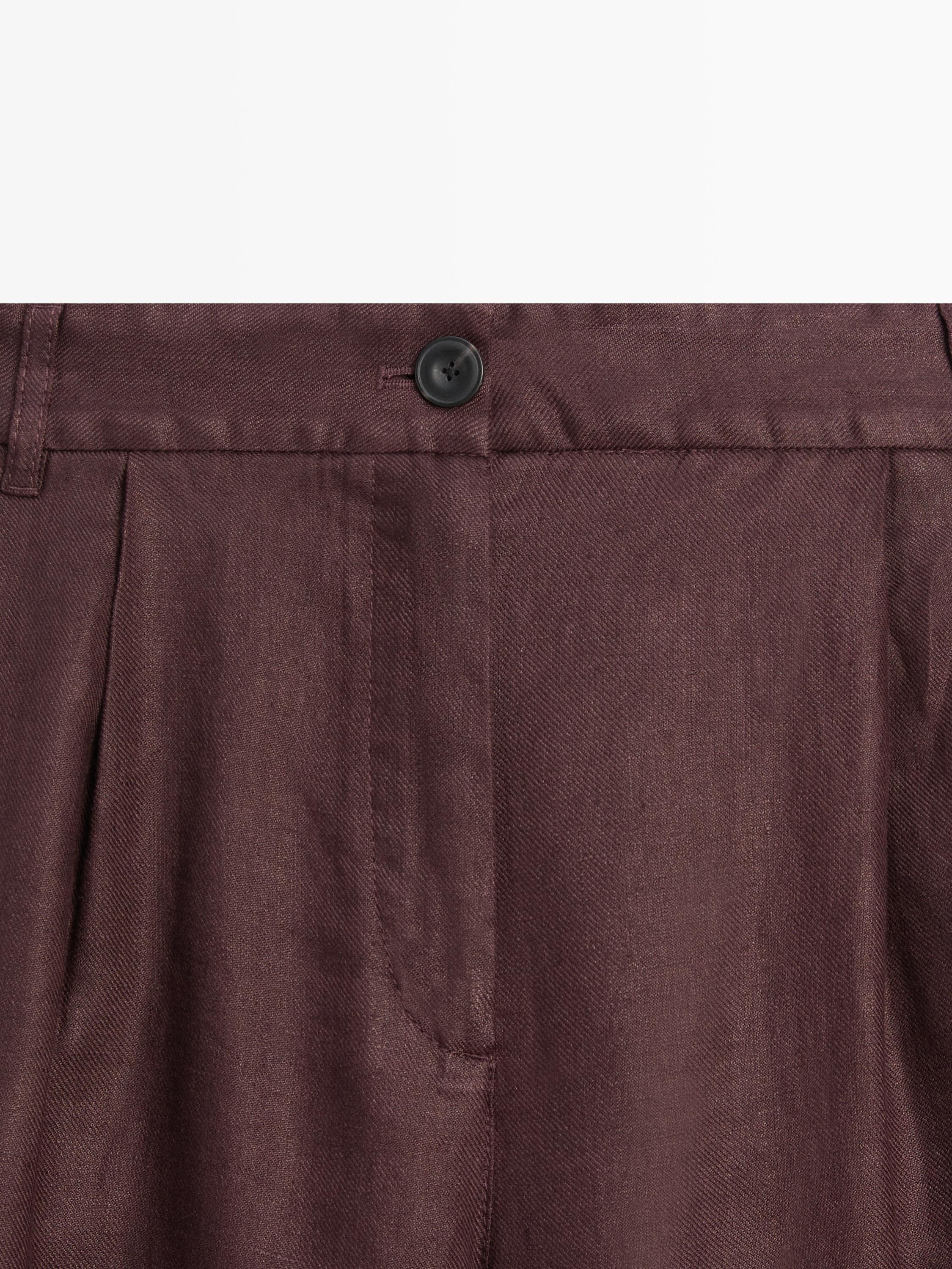 100% linen wide-leg elasticated trousers — GRANADA