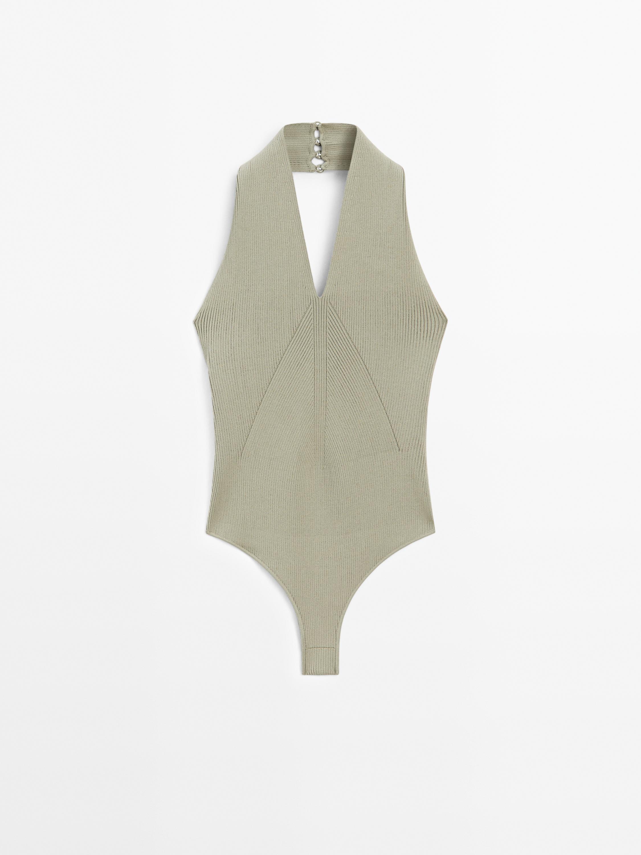 Body in maglia con colletto halter- studio