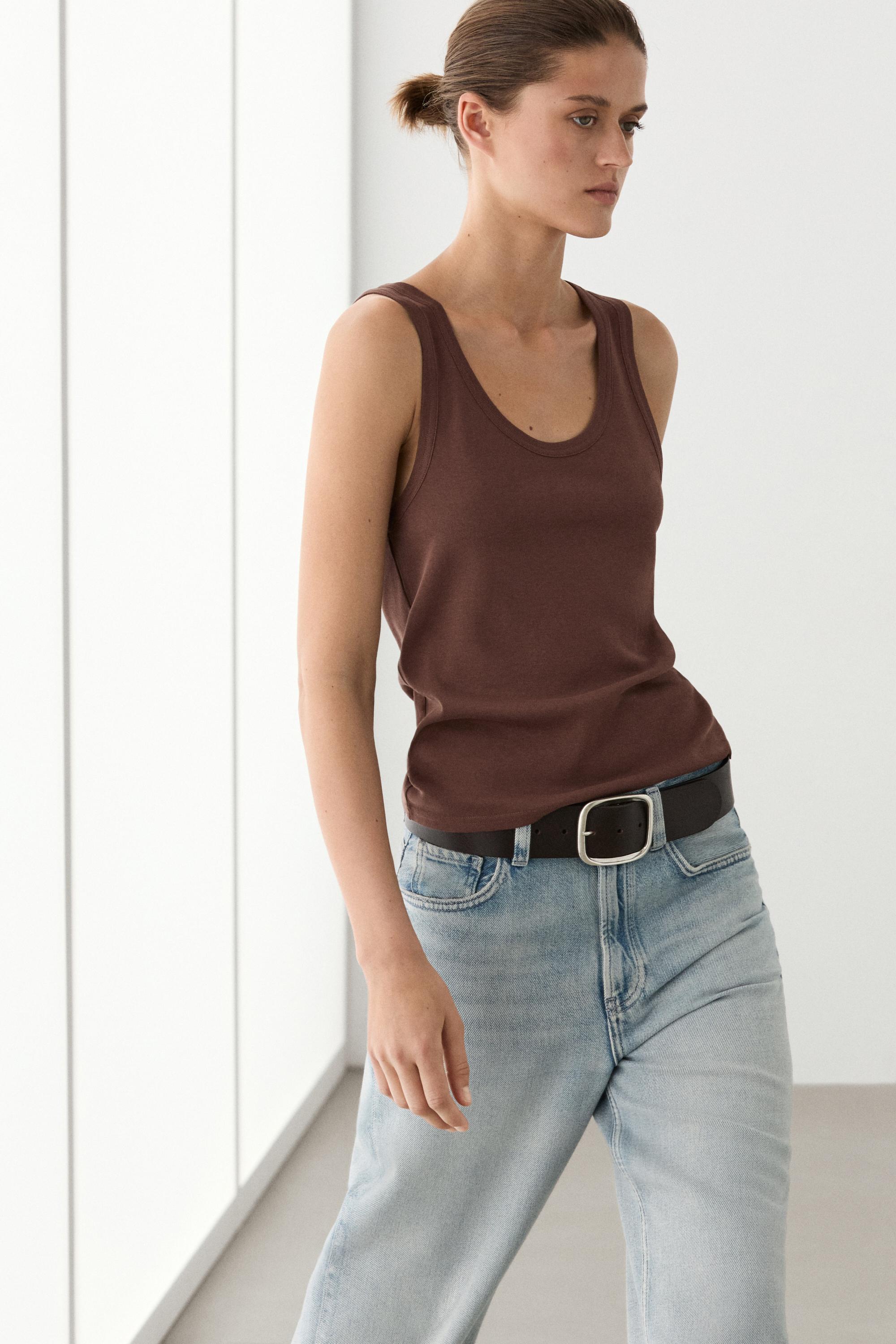 Camiseta sin mangas 100% algodón