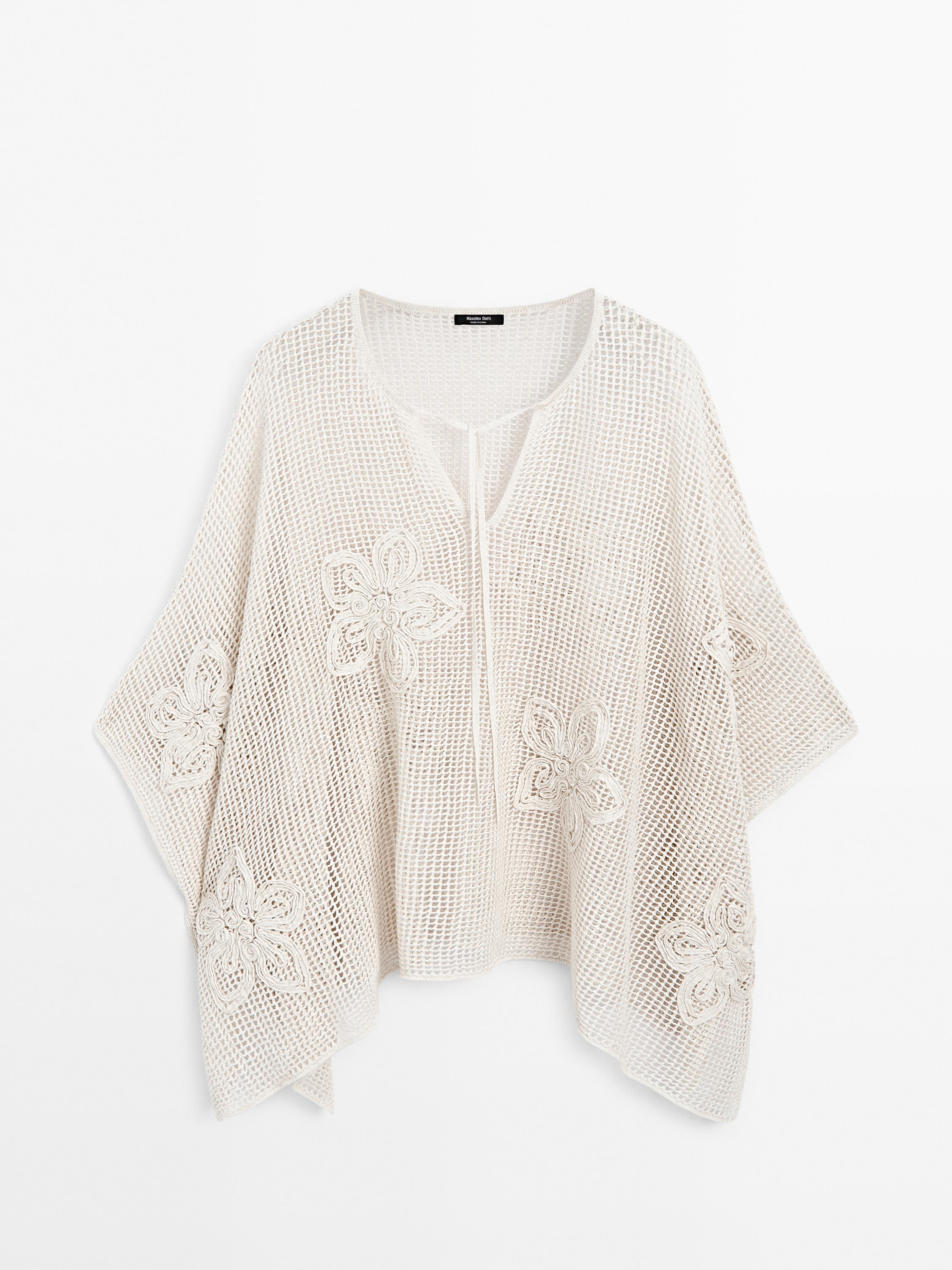 Embroidered cutwork cape