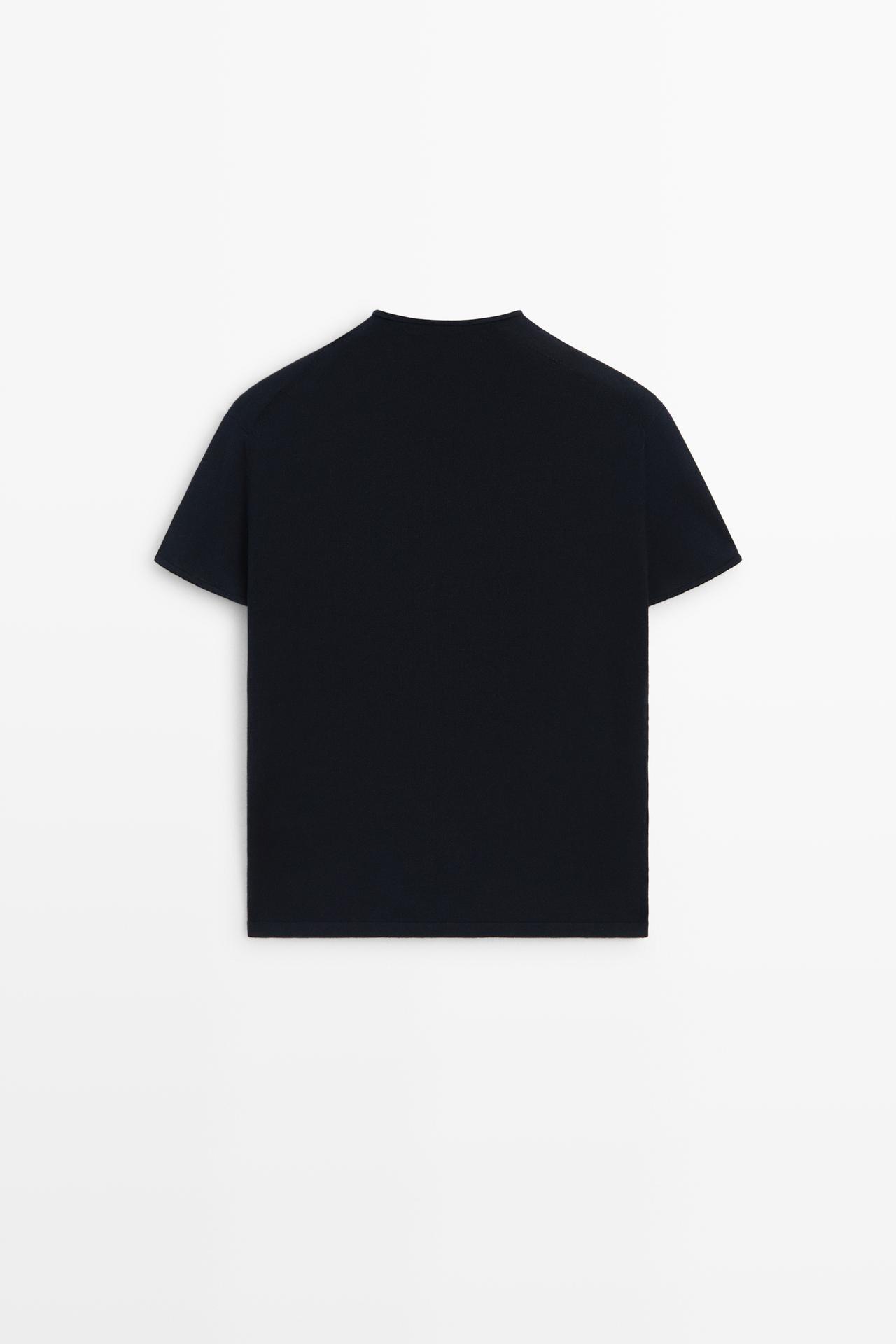 100% cotton short sleeve sweater — DARK BLUE