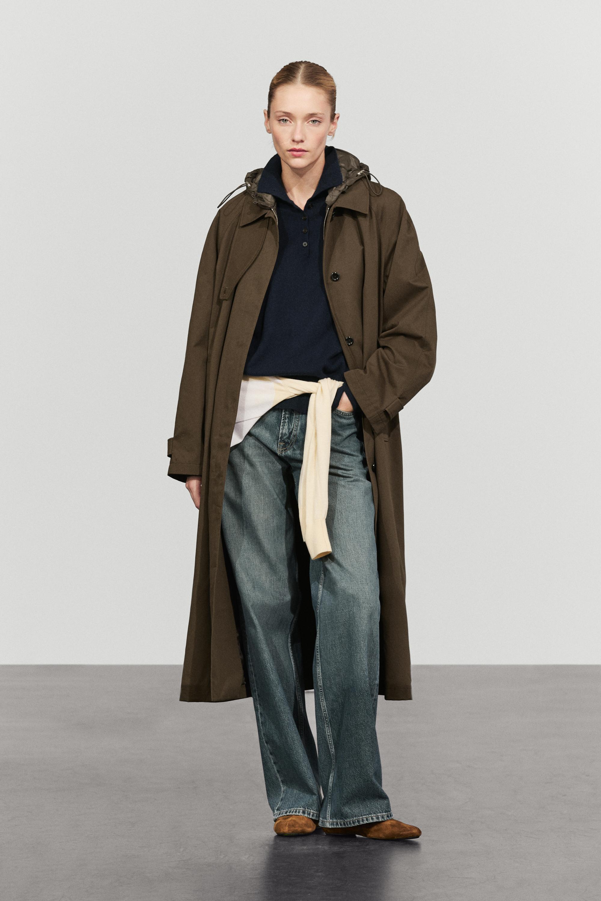 Removable Hood Trench Coat — KHAKI