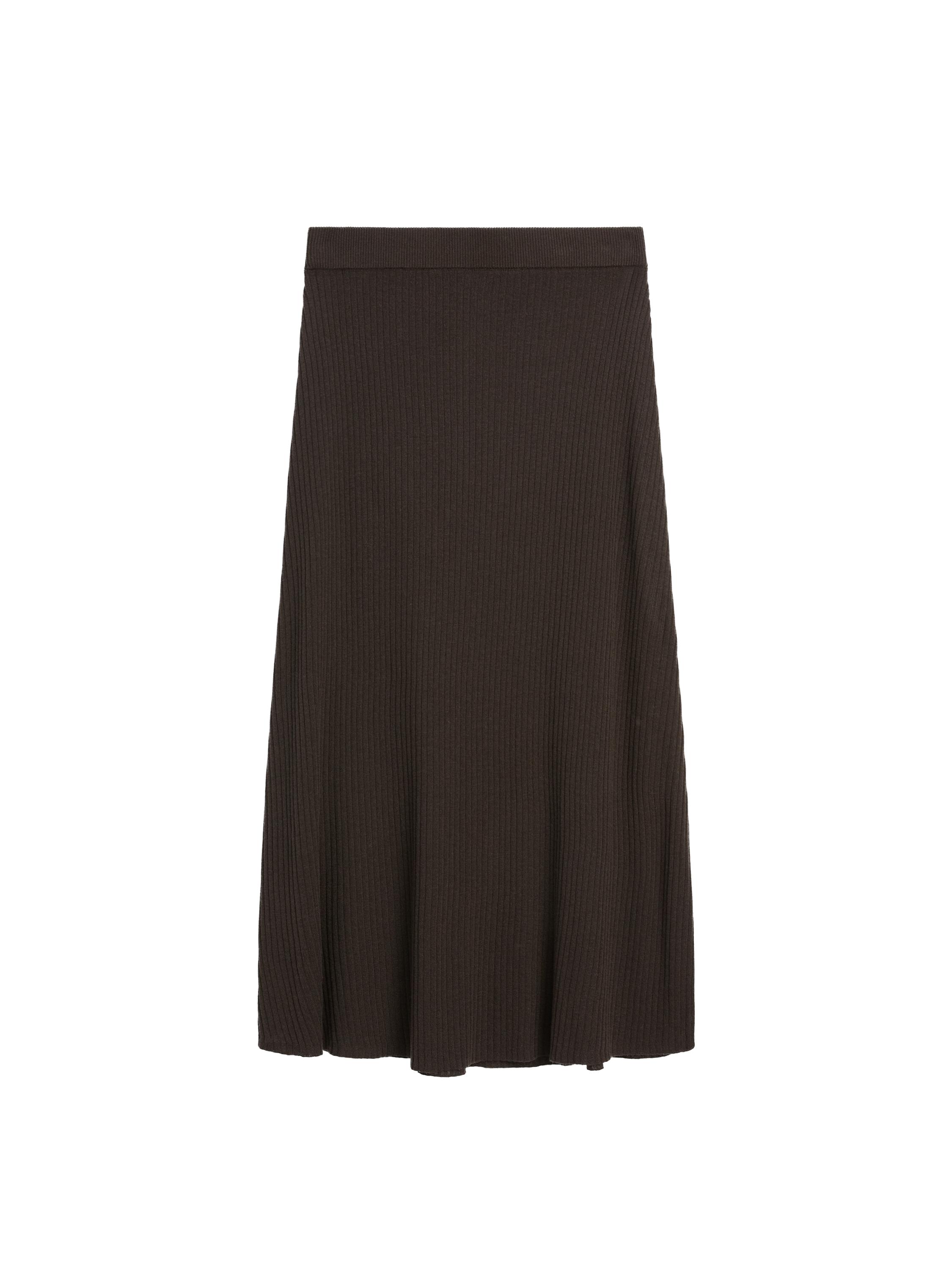 Lange ribtricot rok