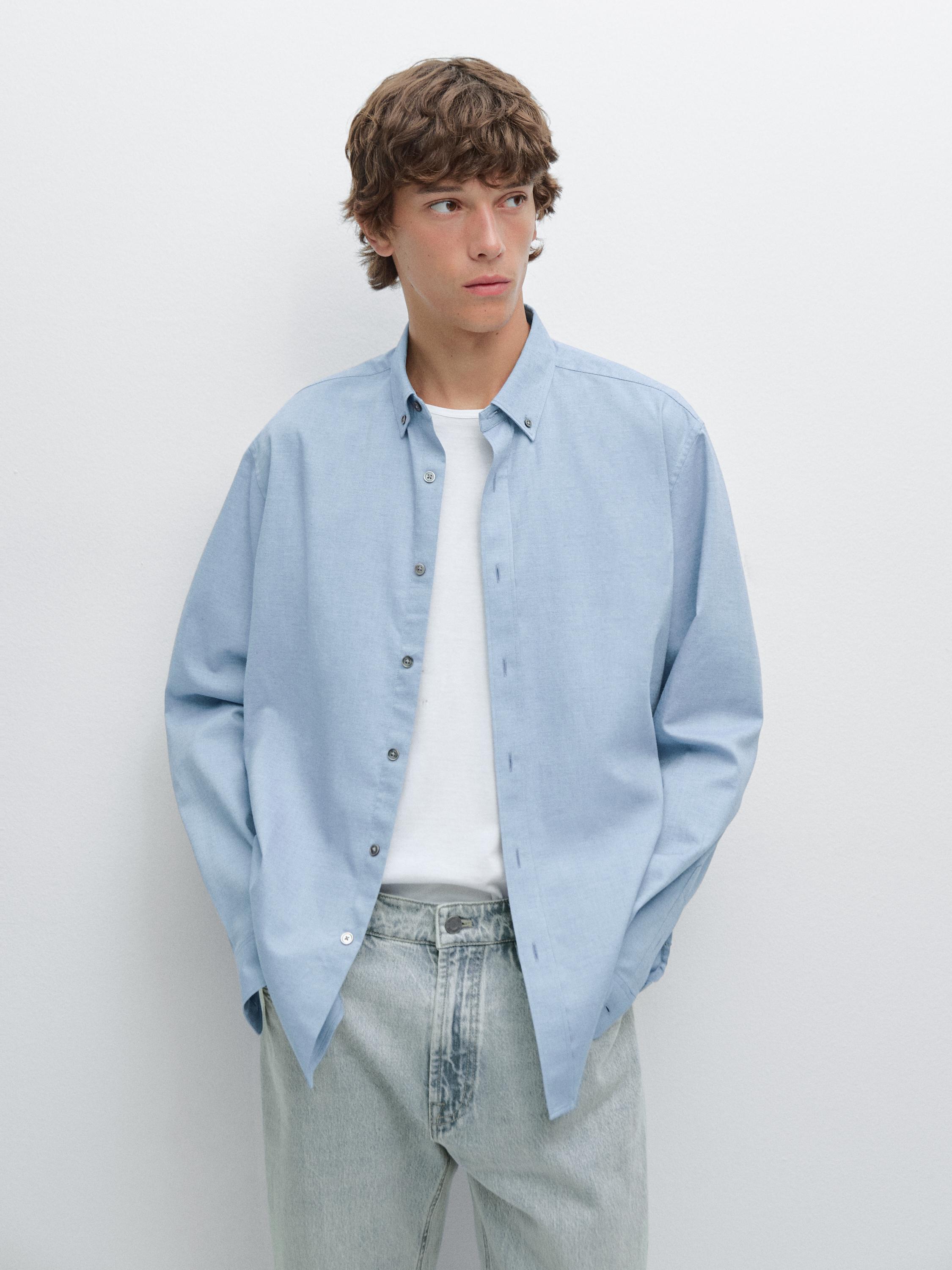 Soft regular fit melange shirt