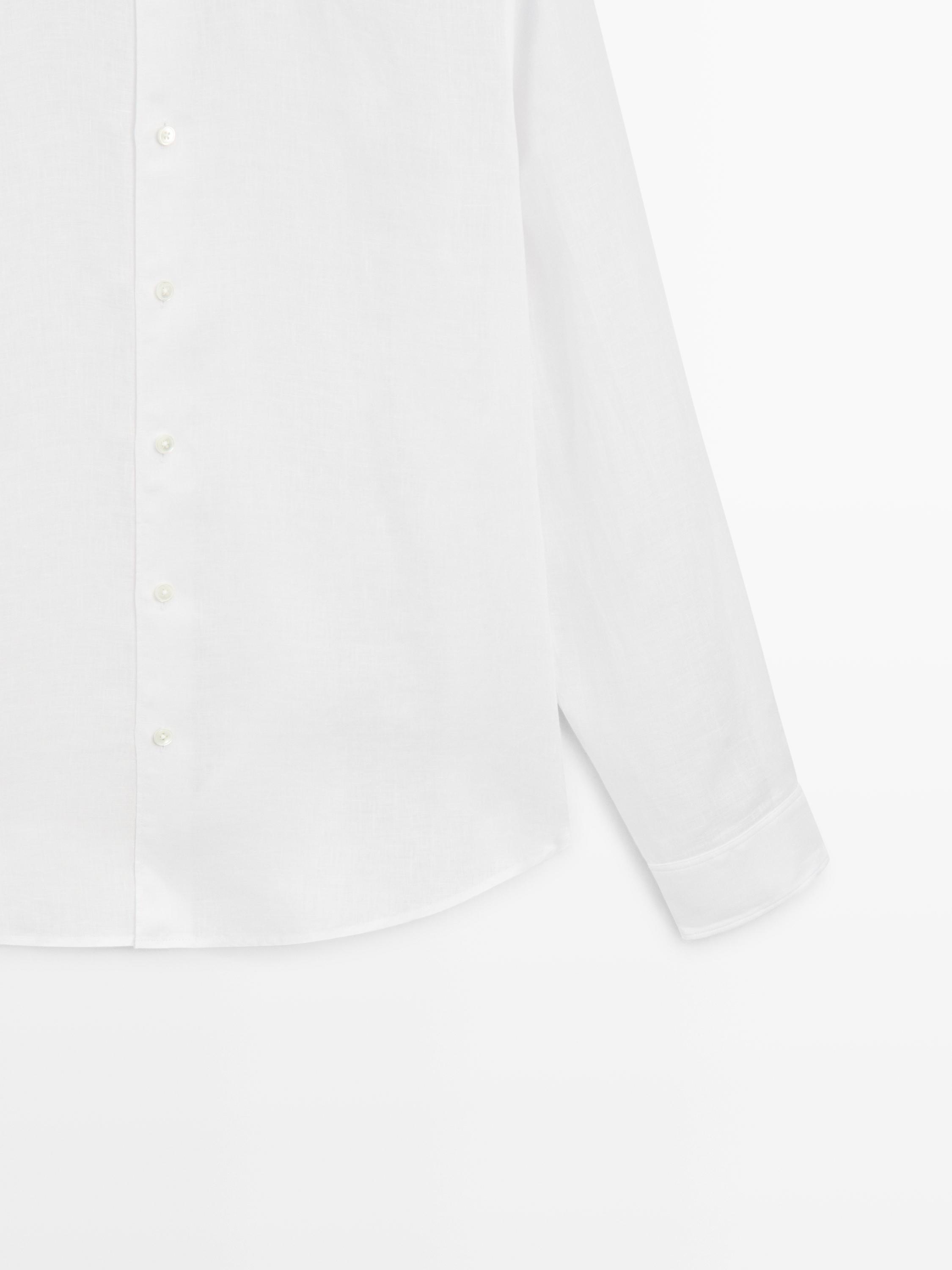 Extra fine regular fit linen shirt — WHITE