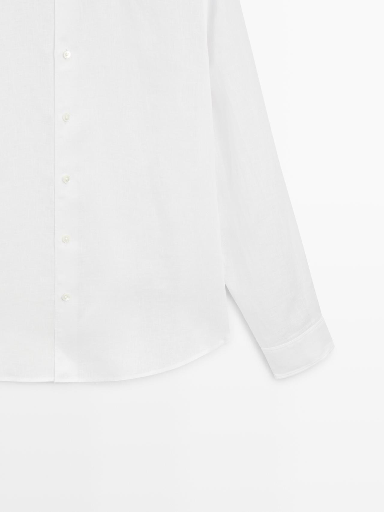 Extra fine regular fit linen shirt — WHITE