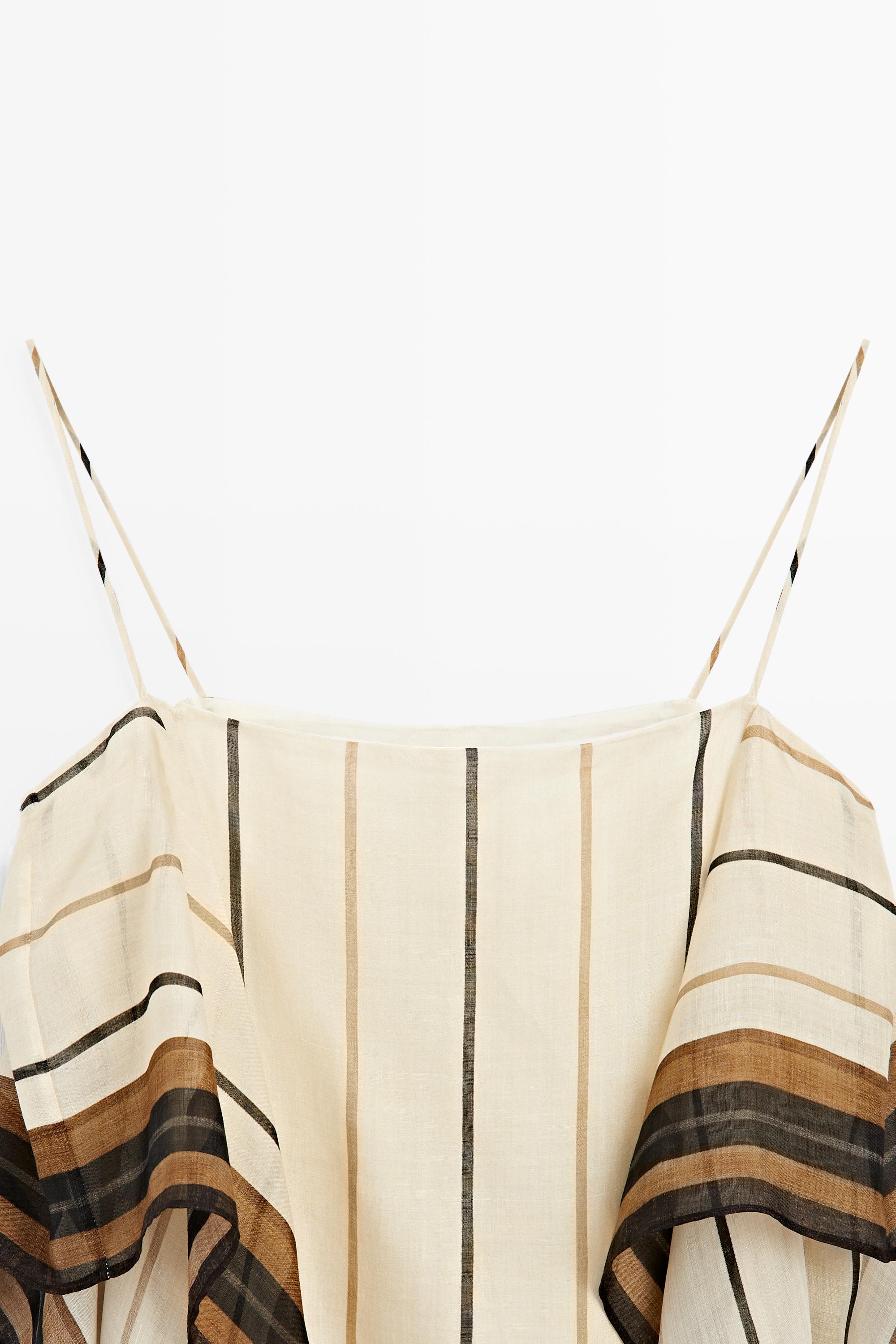 Flowing striped strappy top — BLUSH-BEIGE