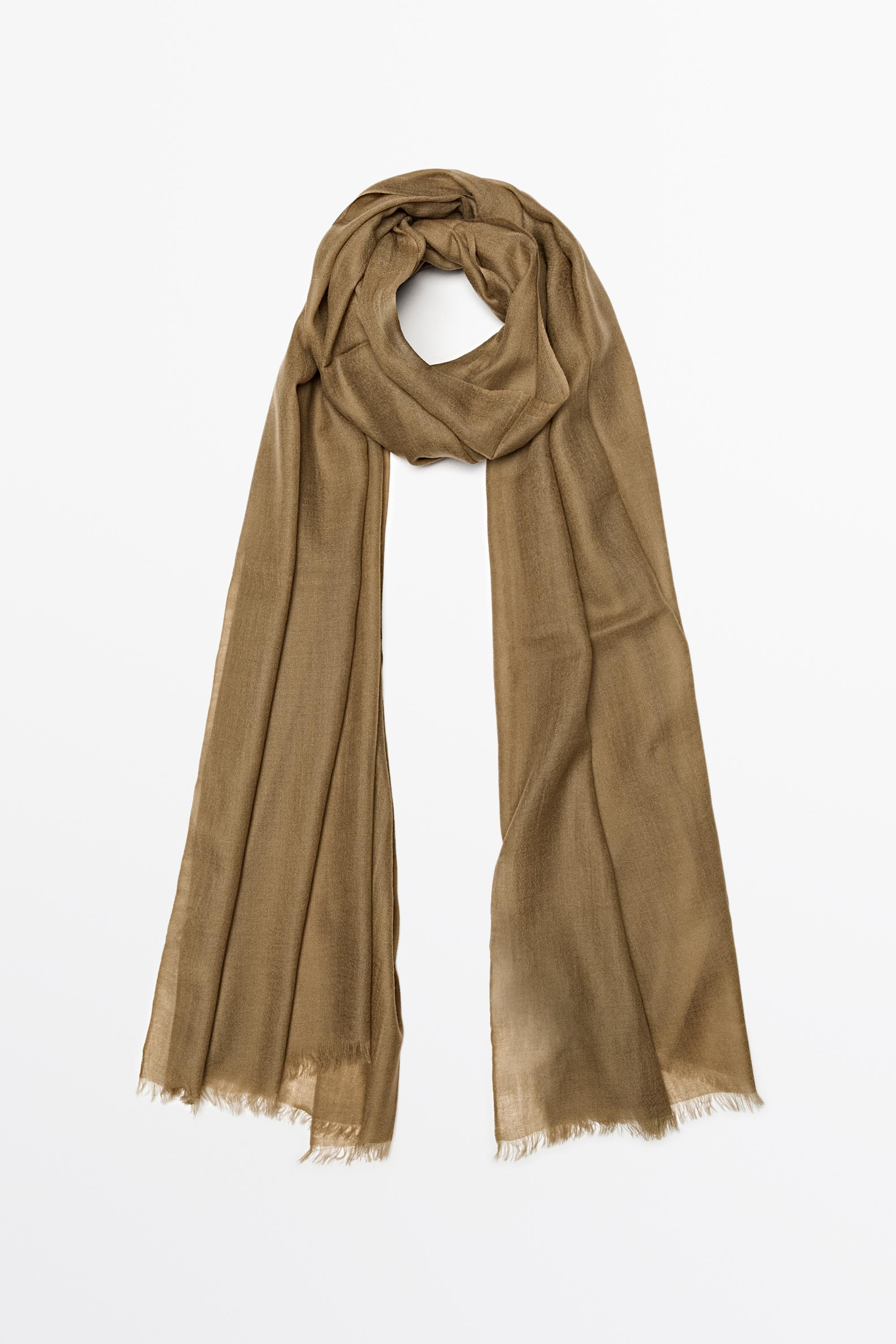 Lightweight 100% wool scarf — TOFFEE
