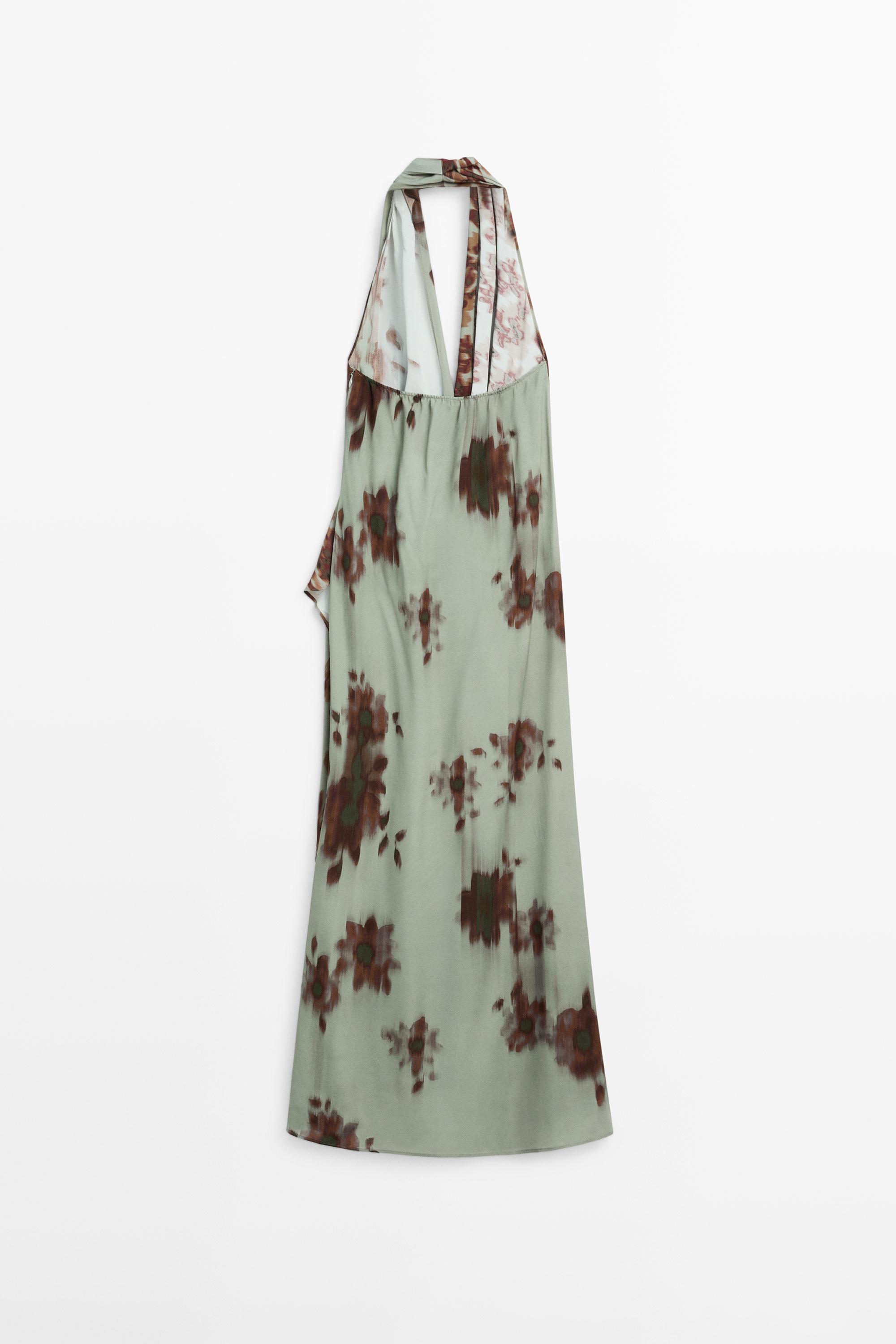 massimo dutti green floral dress Corset-Bodice Long Emerald Green Formal Dress main image 0