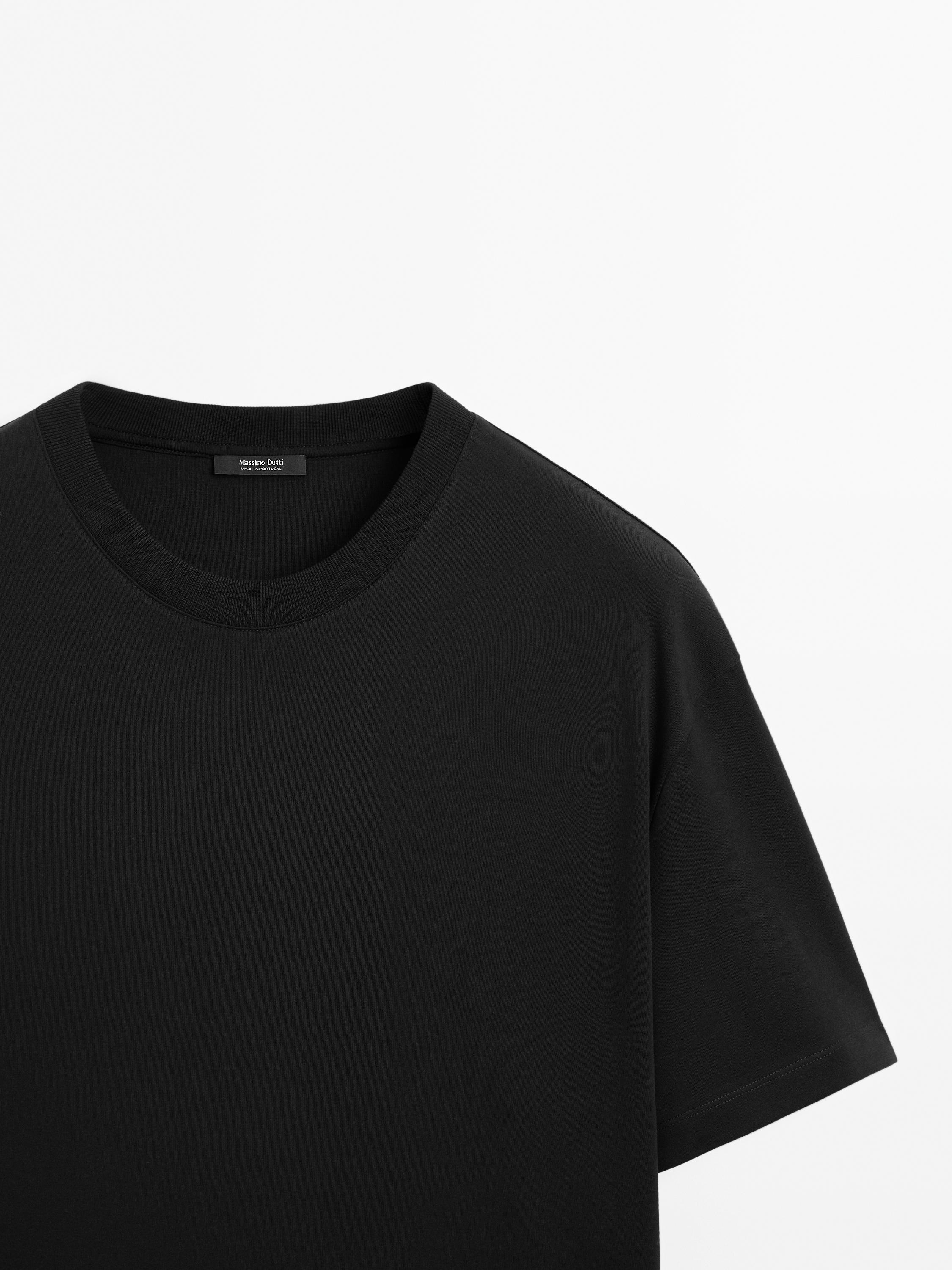100% cotton short sleeve T-shirt — BLACK