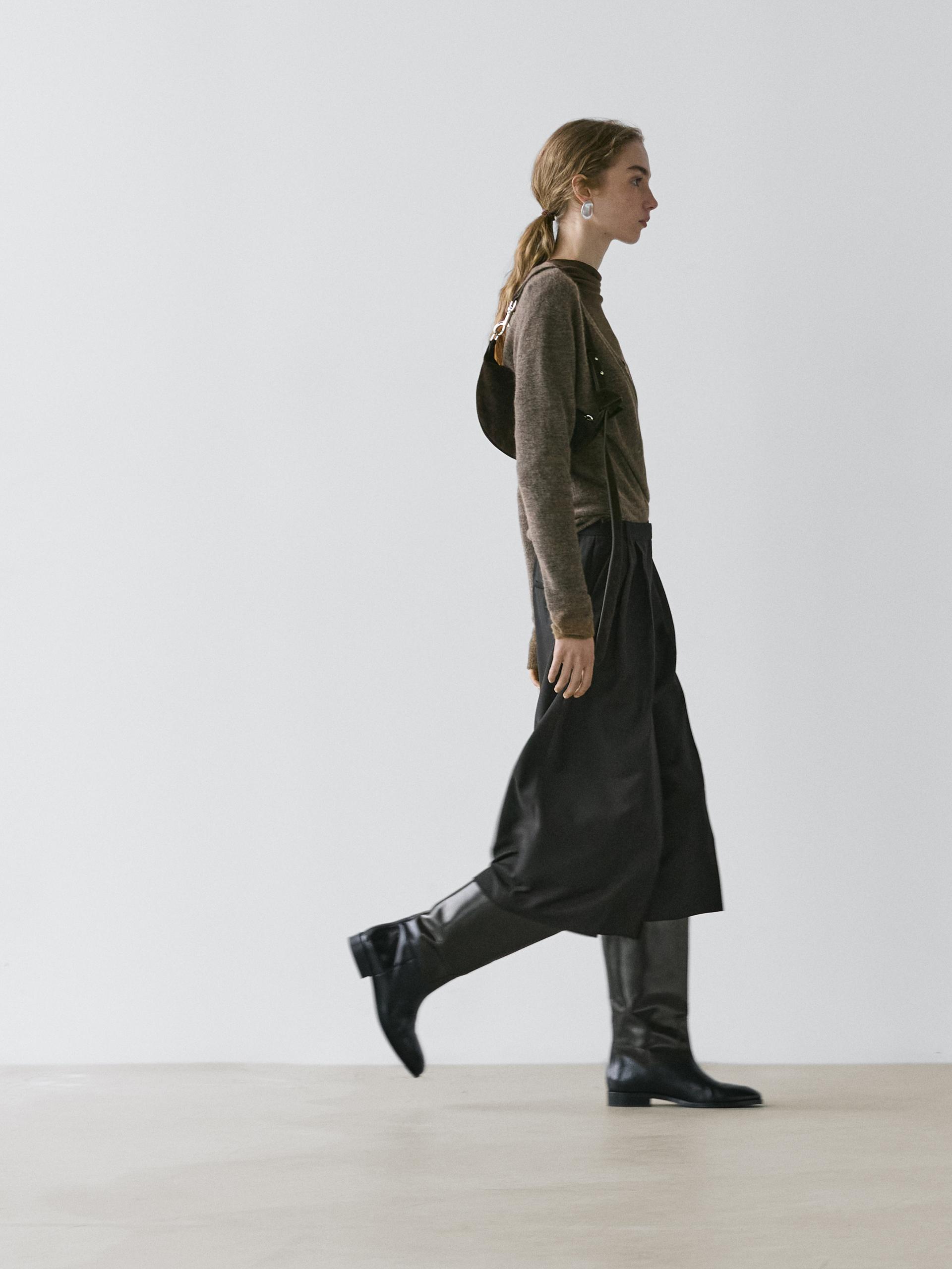 Bermuda Lunghi 100% Lana - Nero - 38 (It 42) - Massimo Dutti - Femminile