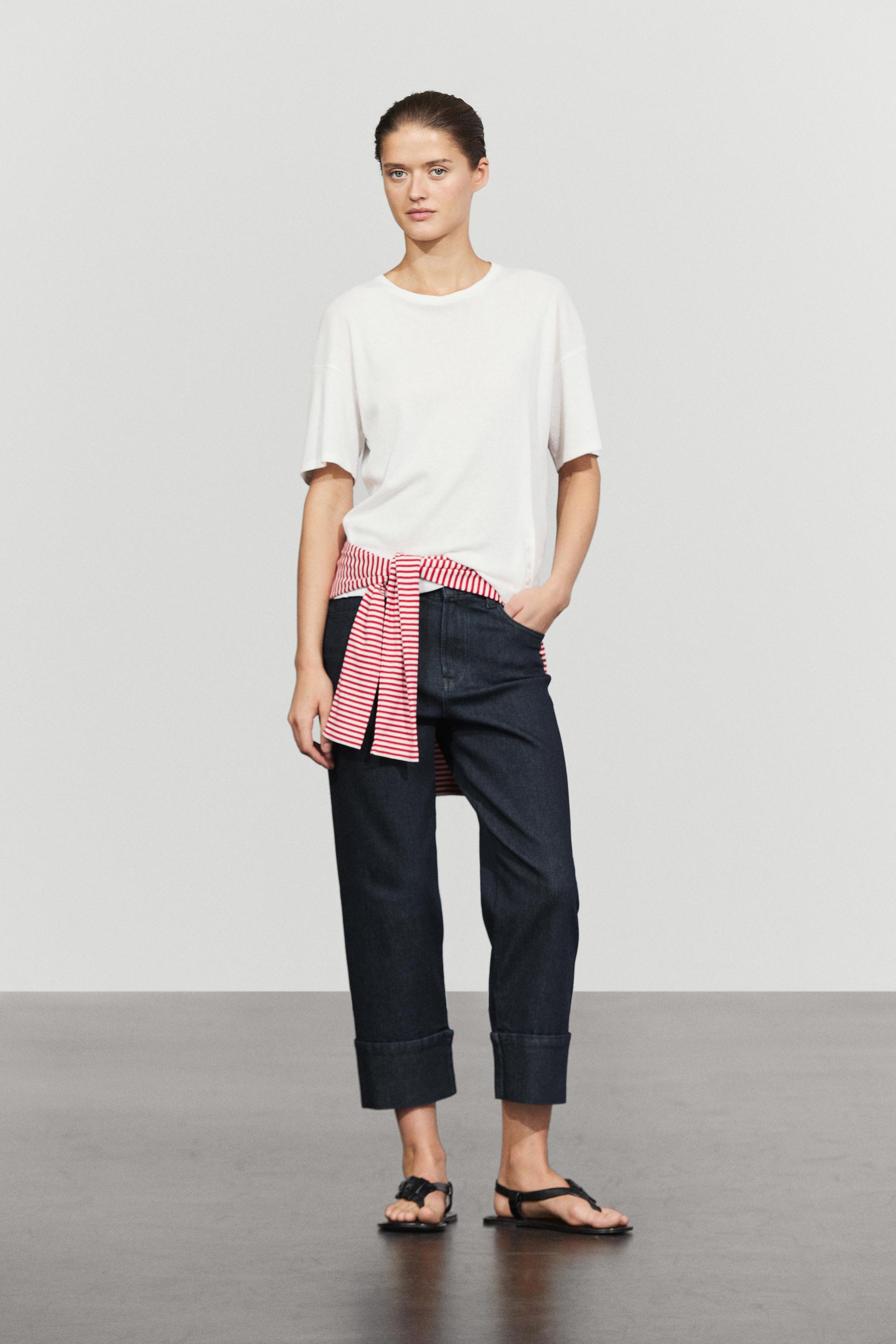 Button-detail short sleeve T-shirt — Off white