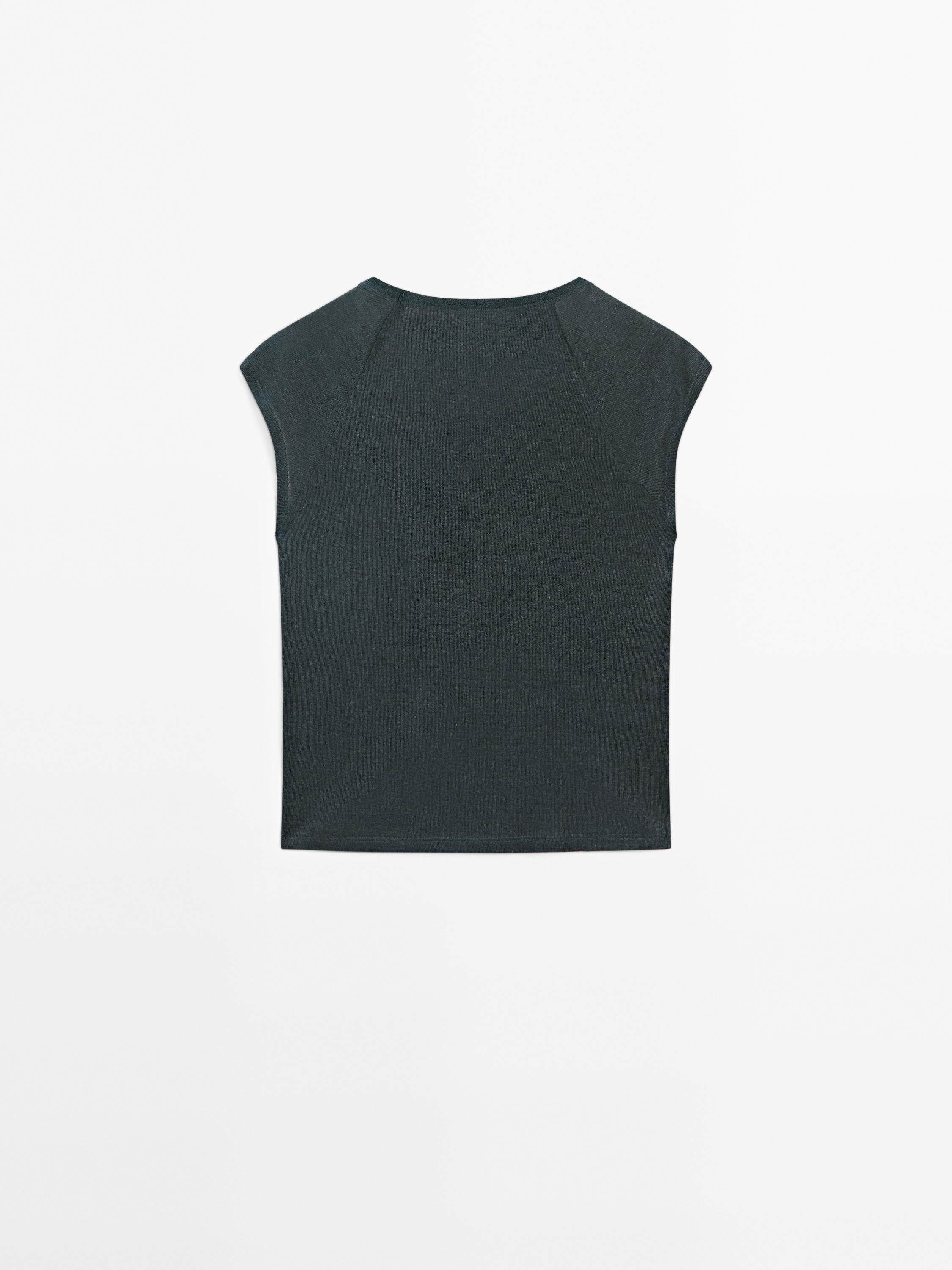 100% linen lightweight ribbed T-shirt