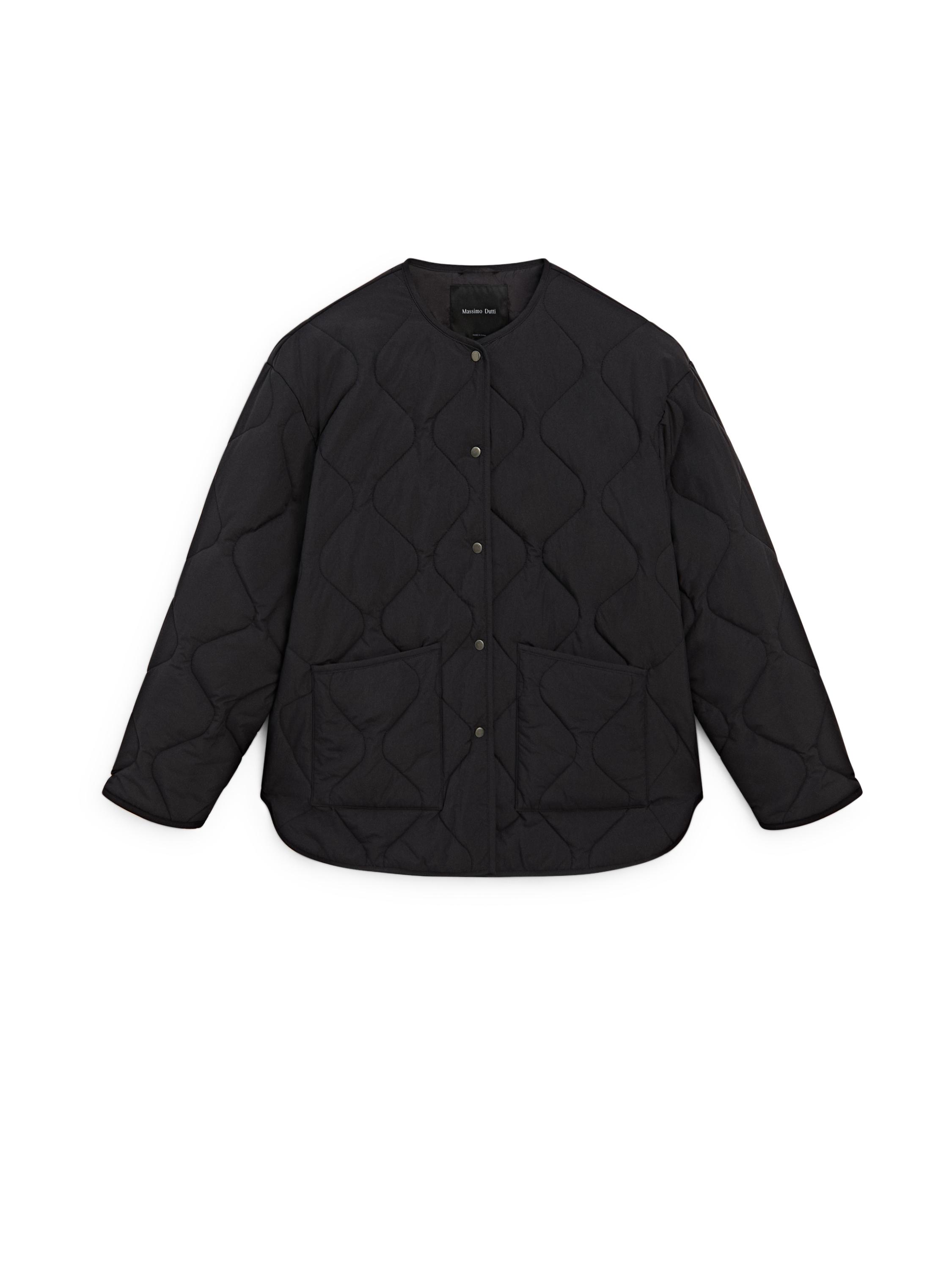 Quilted cape jacket — BLACK