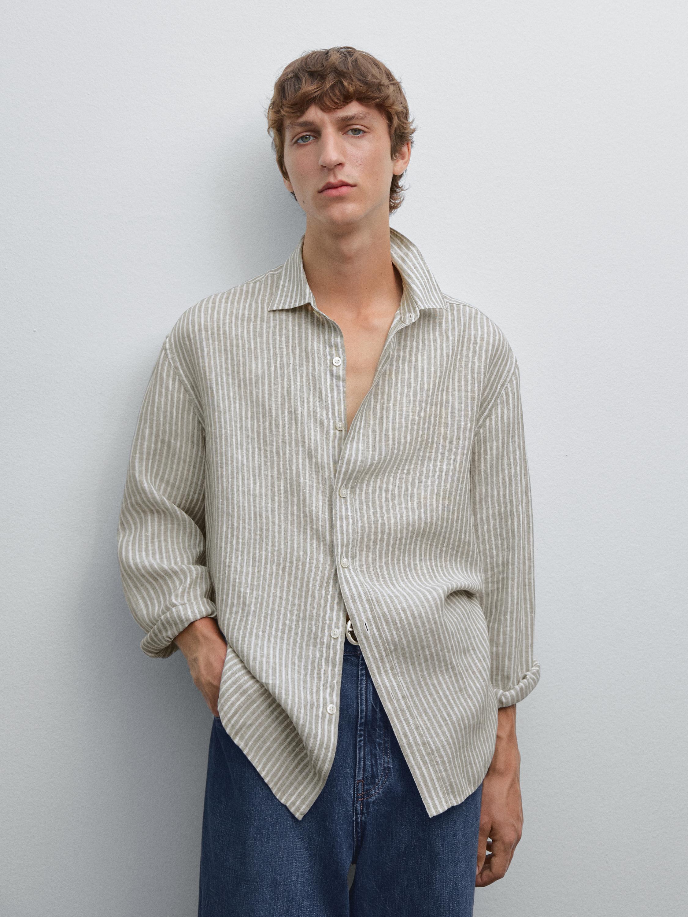 Stribet, regular fit skjorte