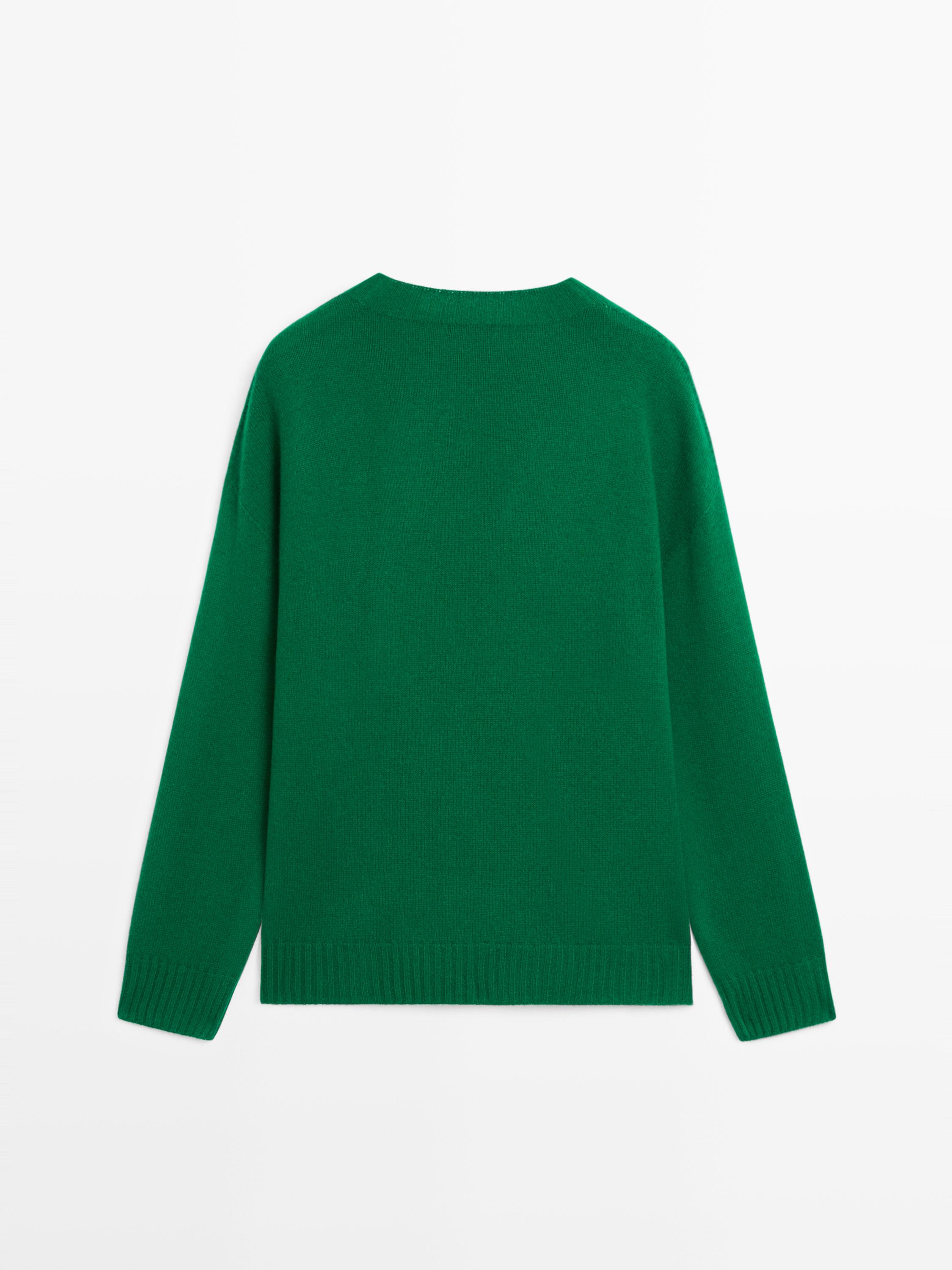 Wool blend crew neck sweater