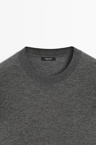 Fine knit round neck sweater — DARK GREY 9