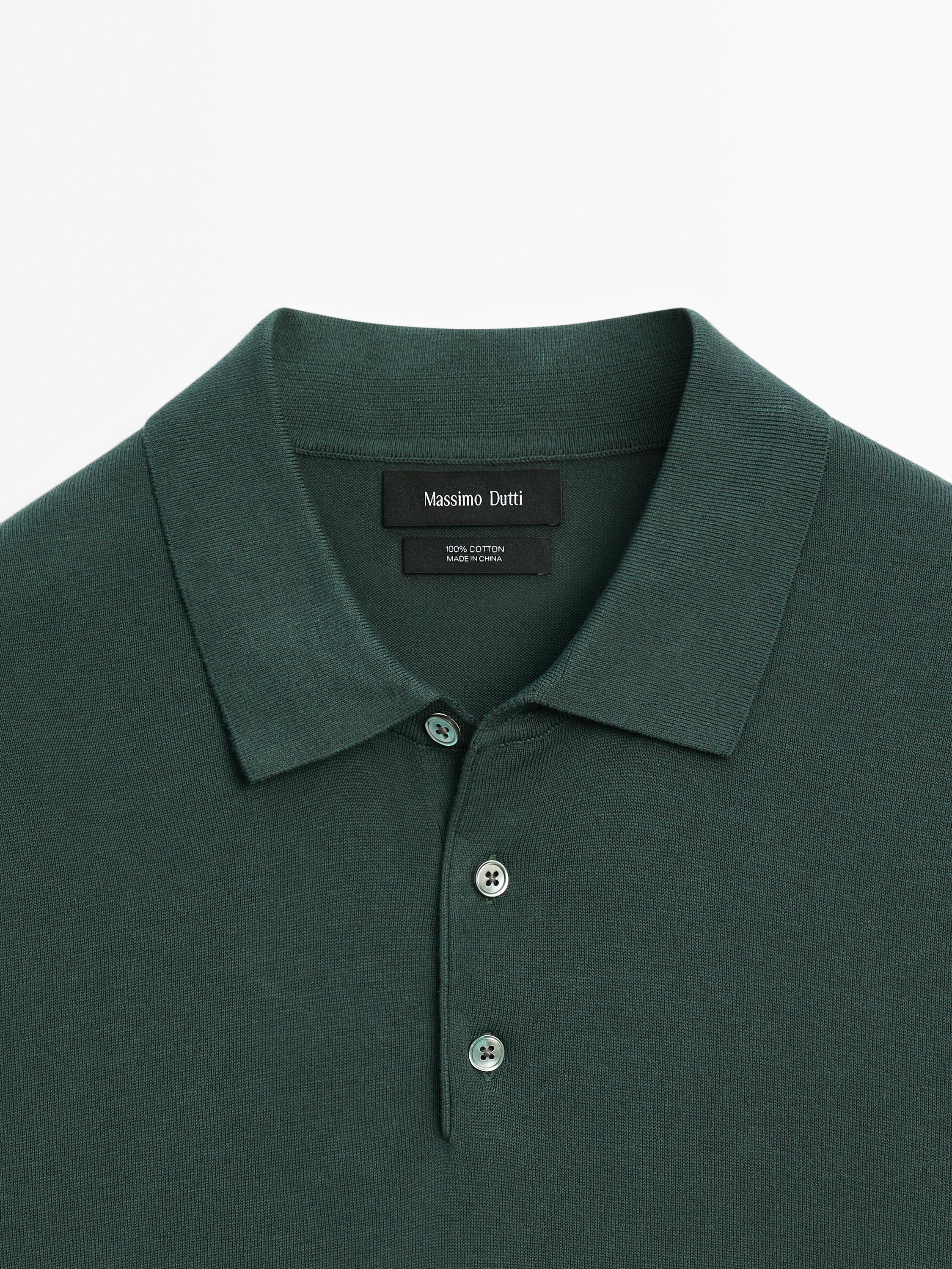 Short sleeve cotton polo sweater