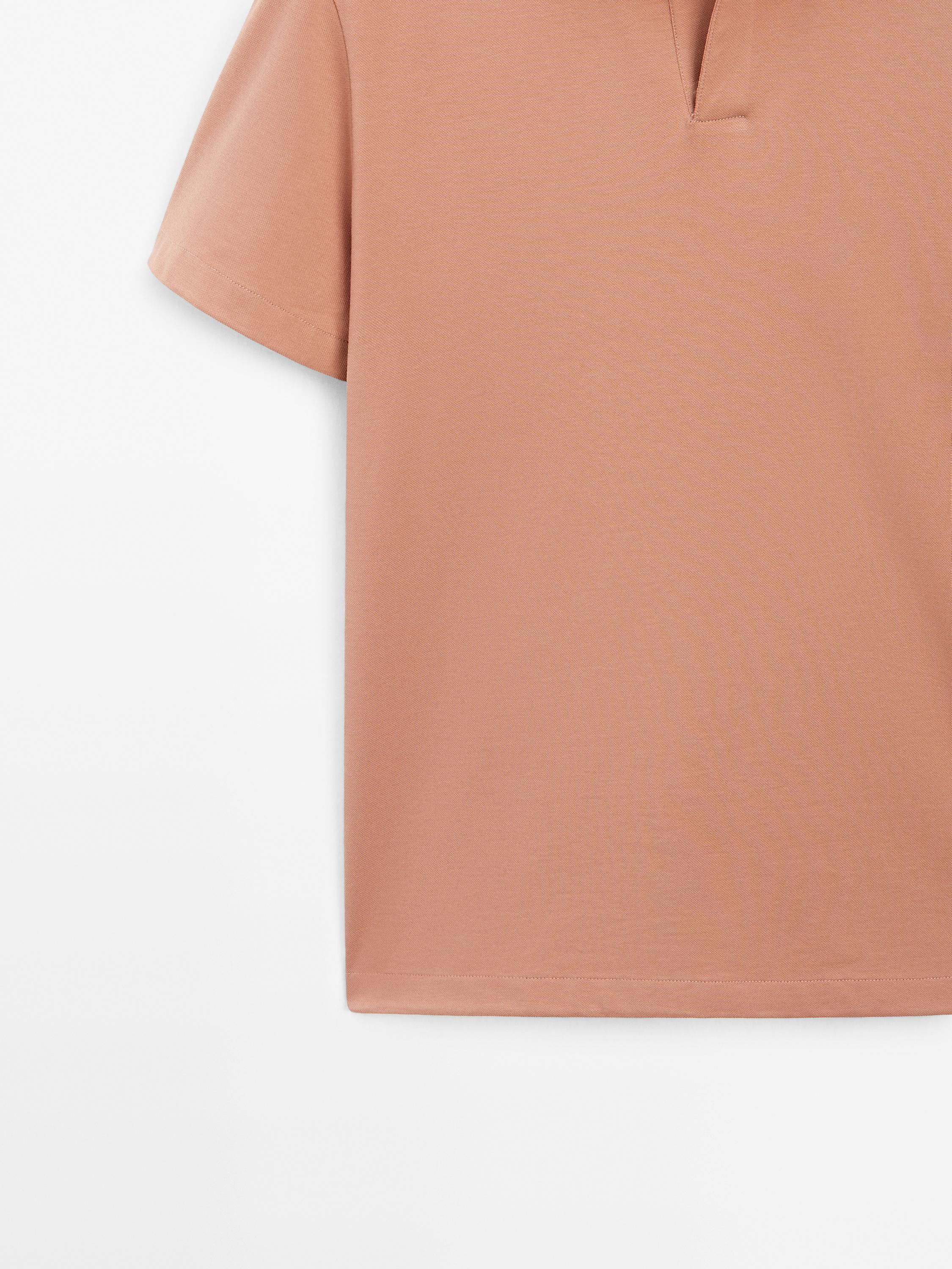 Cotton blend short sleeve polo shirt