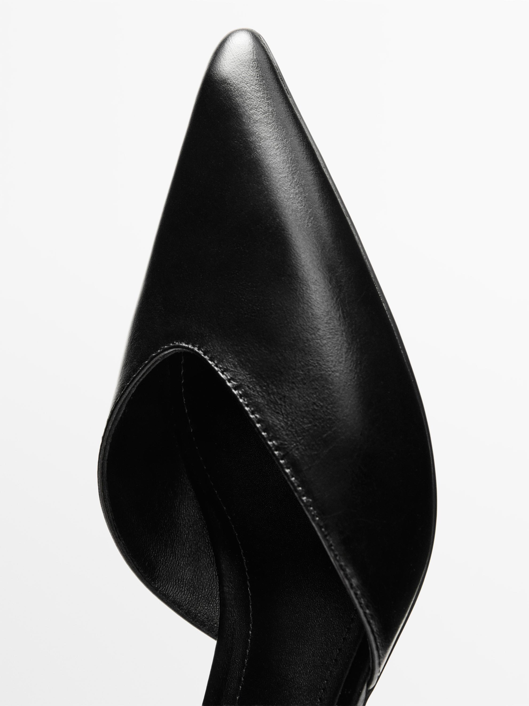 High-heel slingback shoes — BLACK