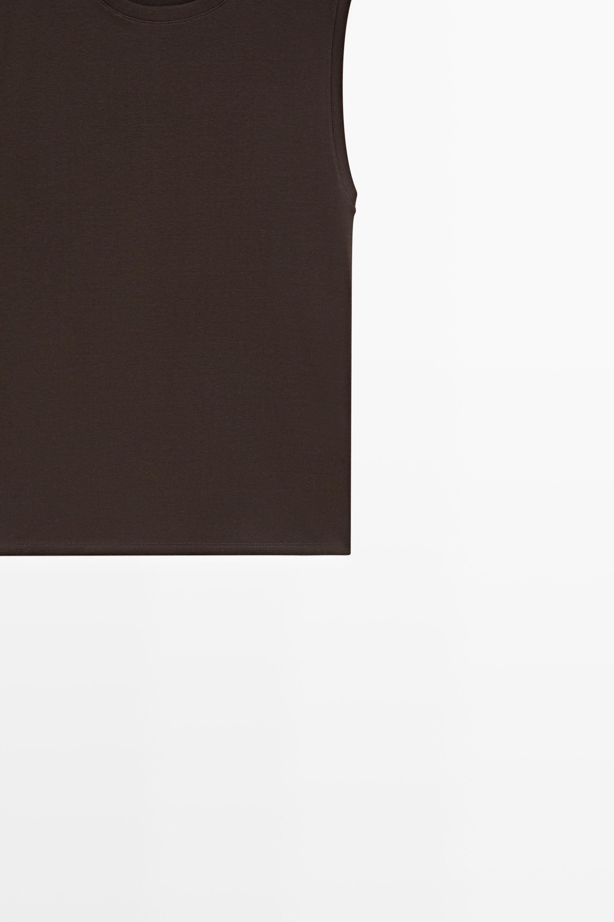 100% cotton sleeveless top — BROWN
