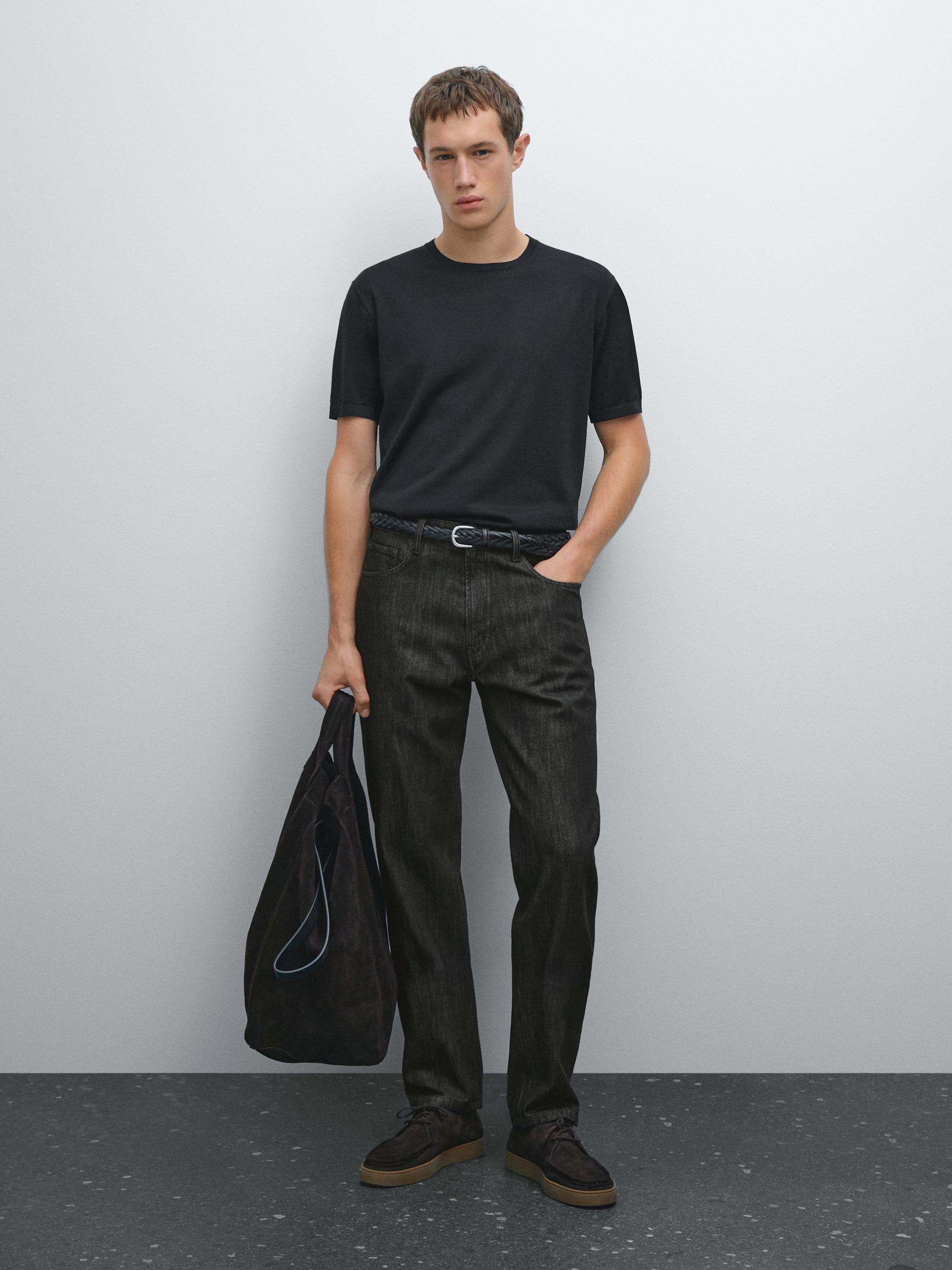 Jean Tapered Fit - Noir - 32 - Massimo Dutti - Homme