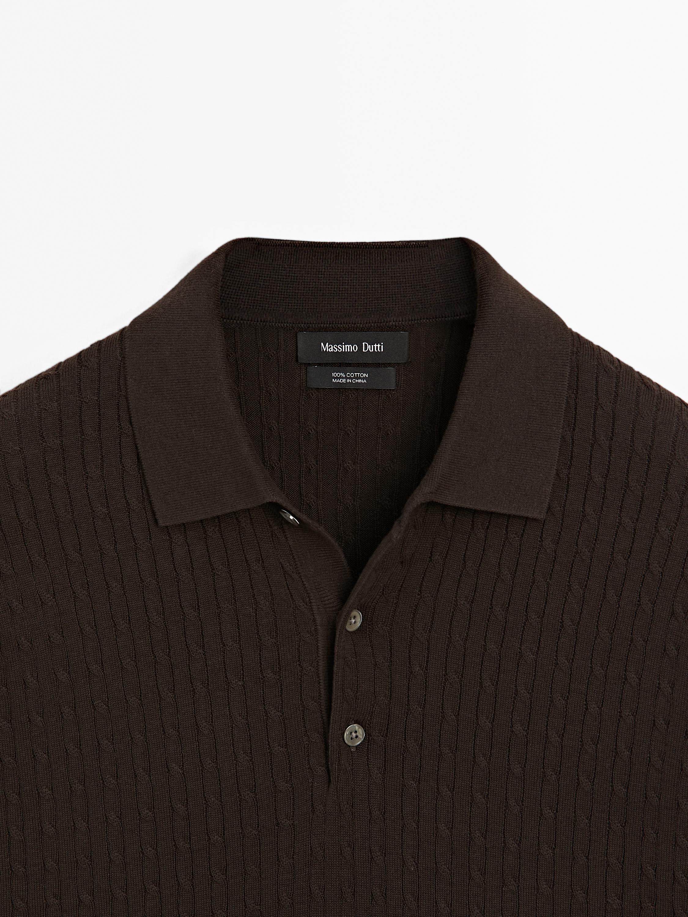 Jersey polo punto trenzado 100% algodón