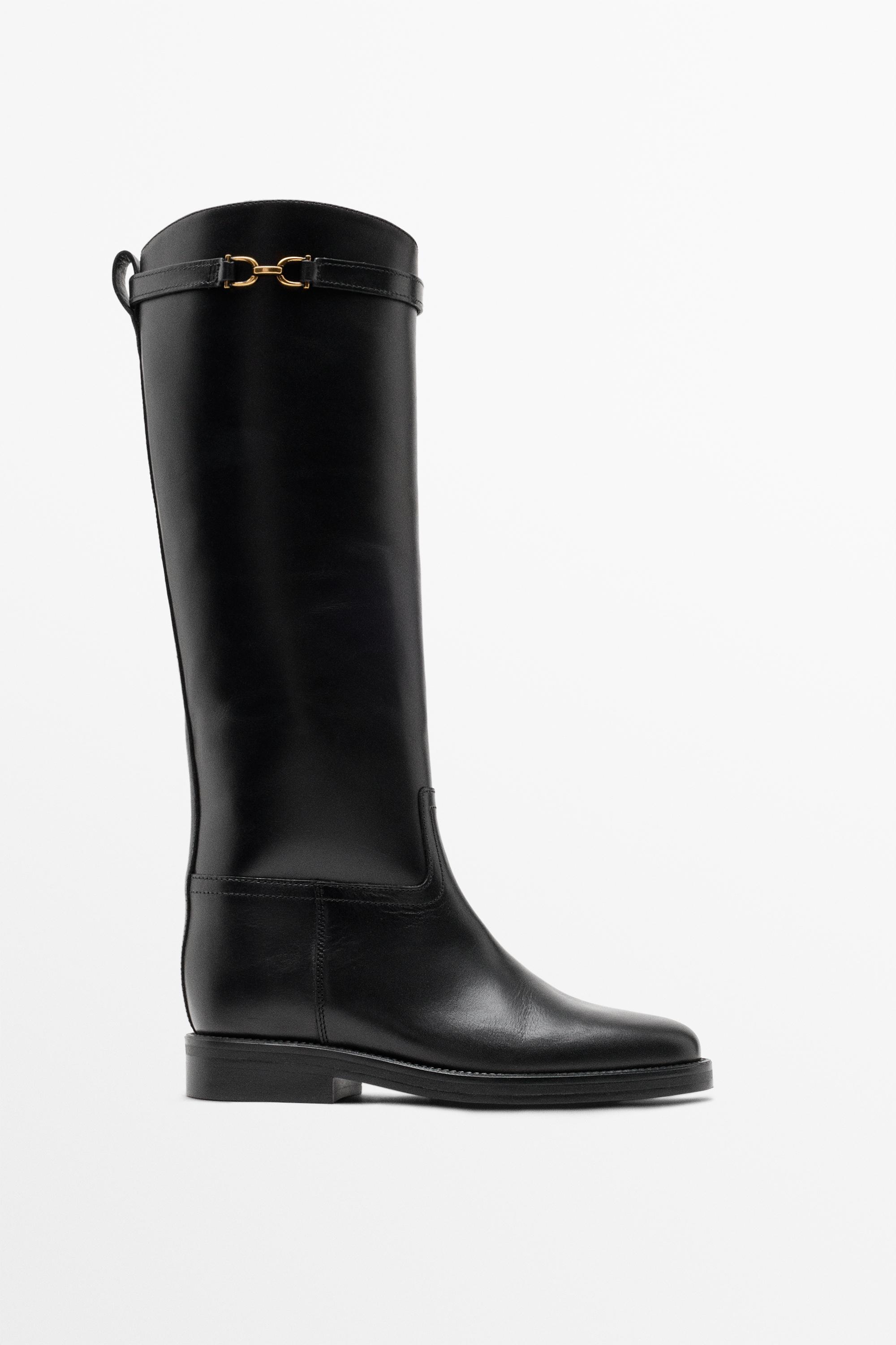 Leather riding boots
