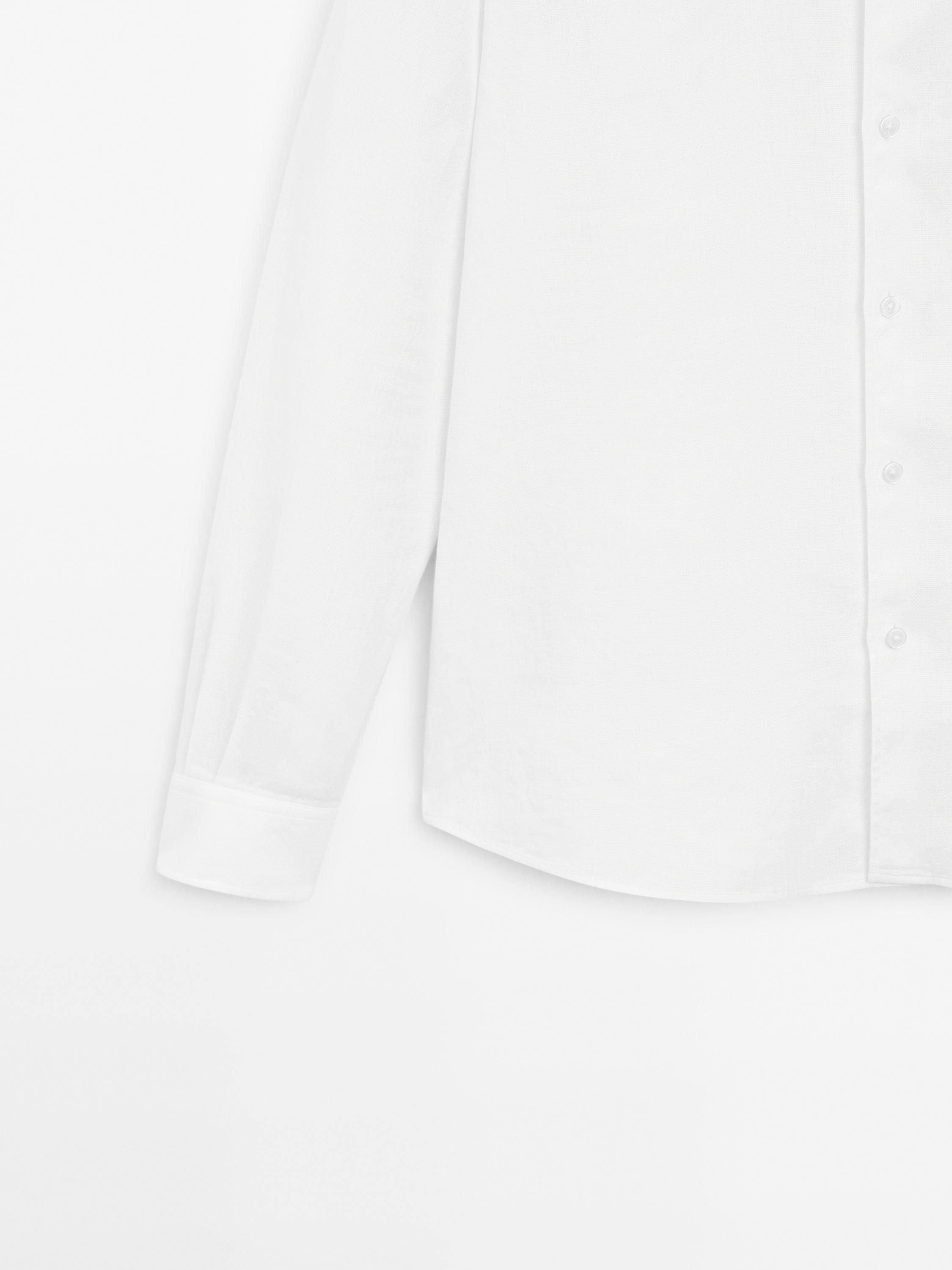 Slim fit linen blend shirt