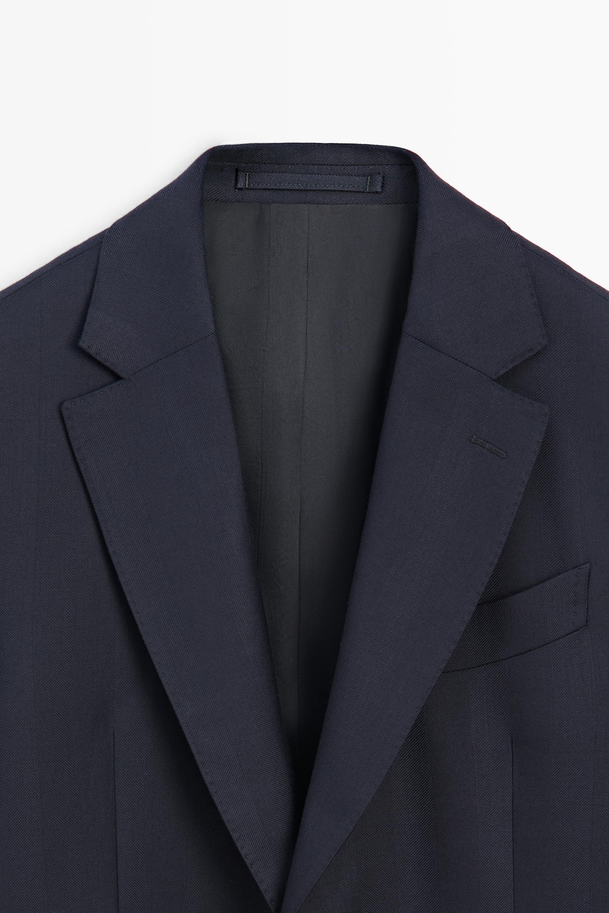 Herringbone suit blazer — NAVY BLUE