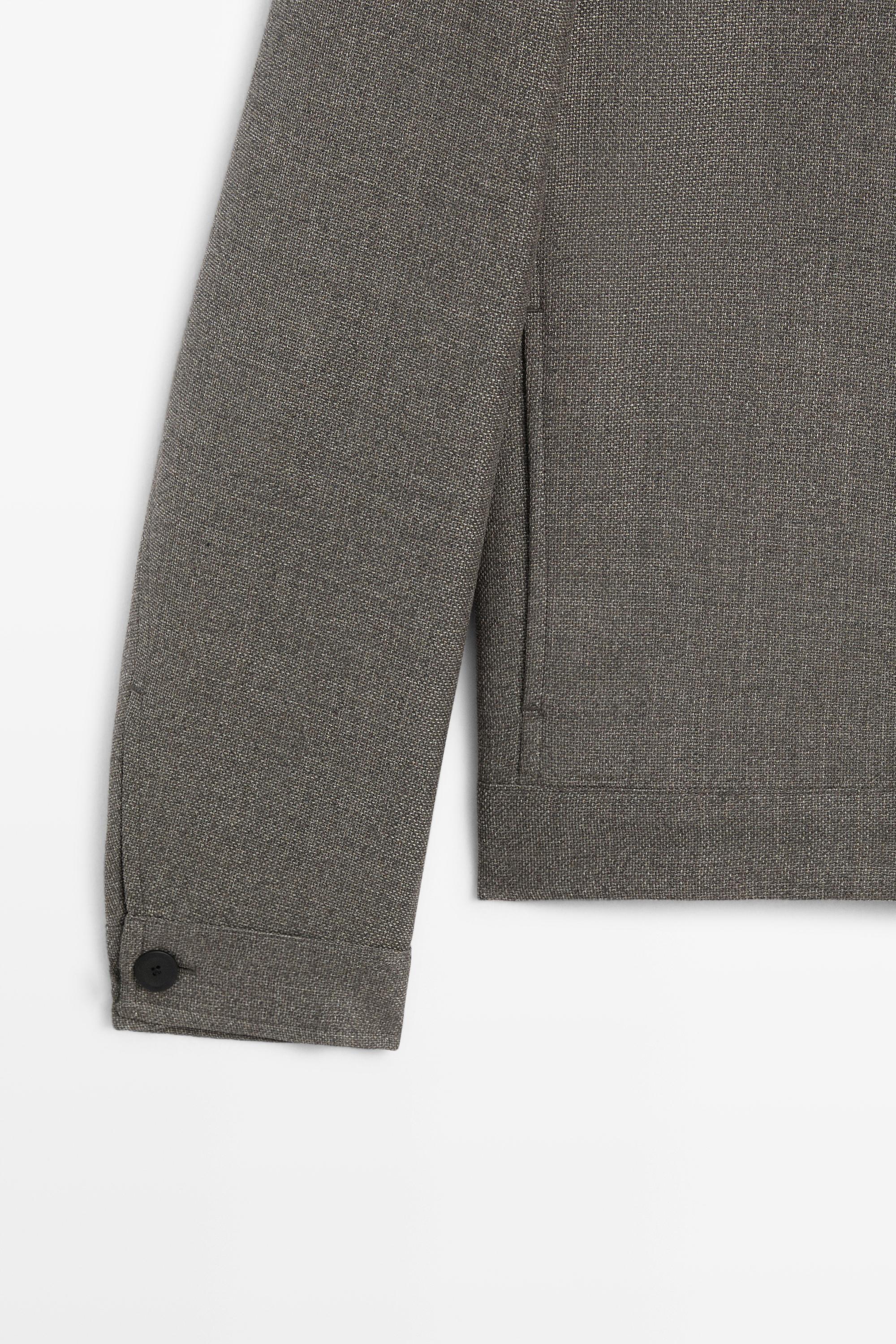 100% wool structured jacket — Greyish green