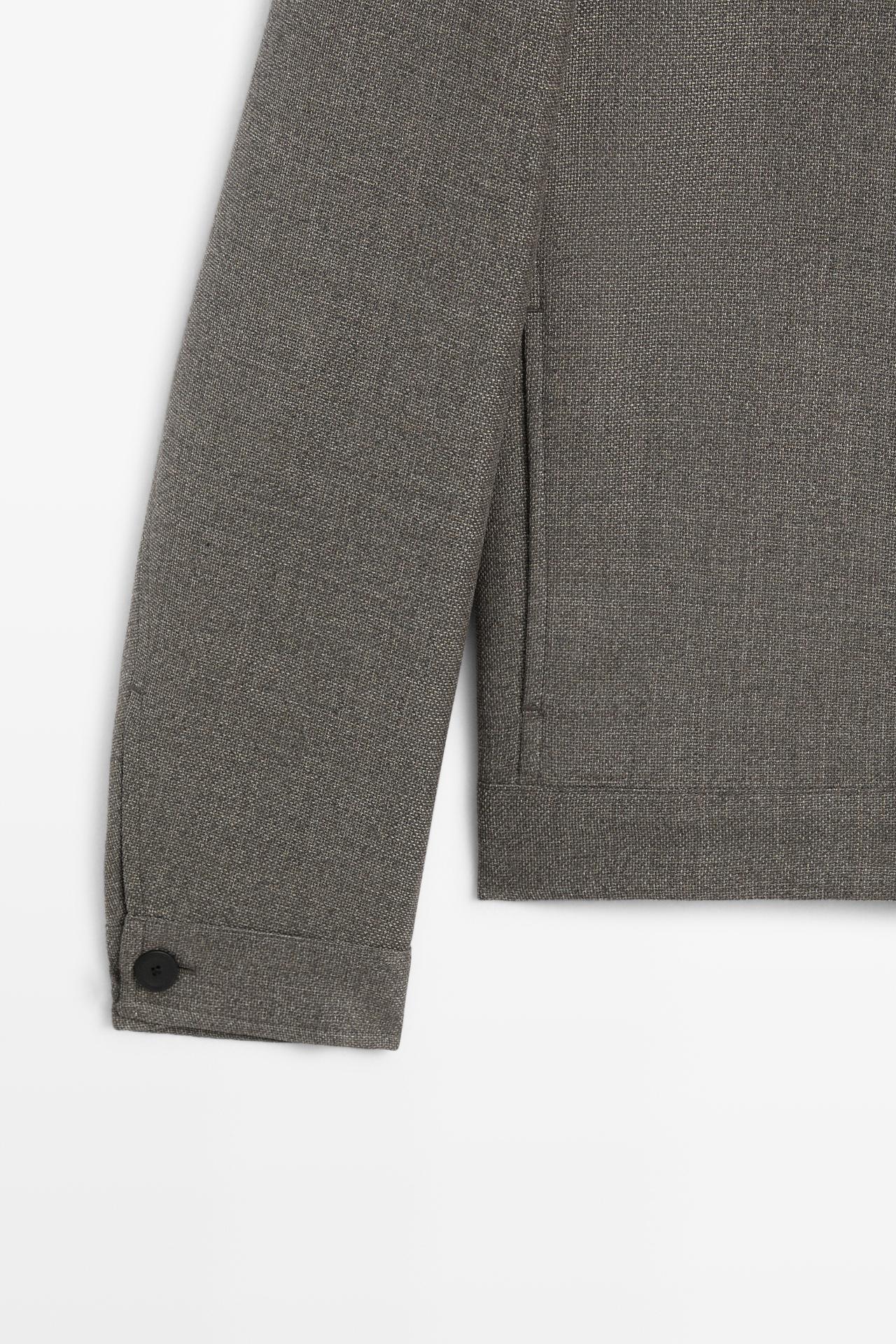 100% wool structured jacket — Greyish green