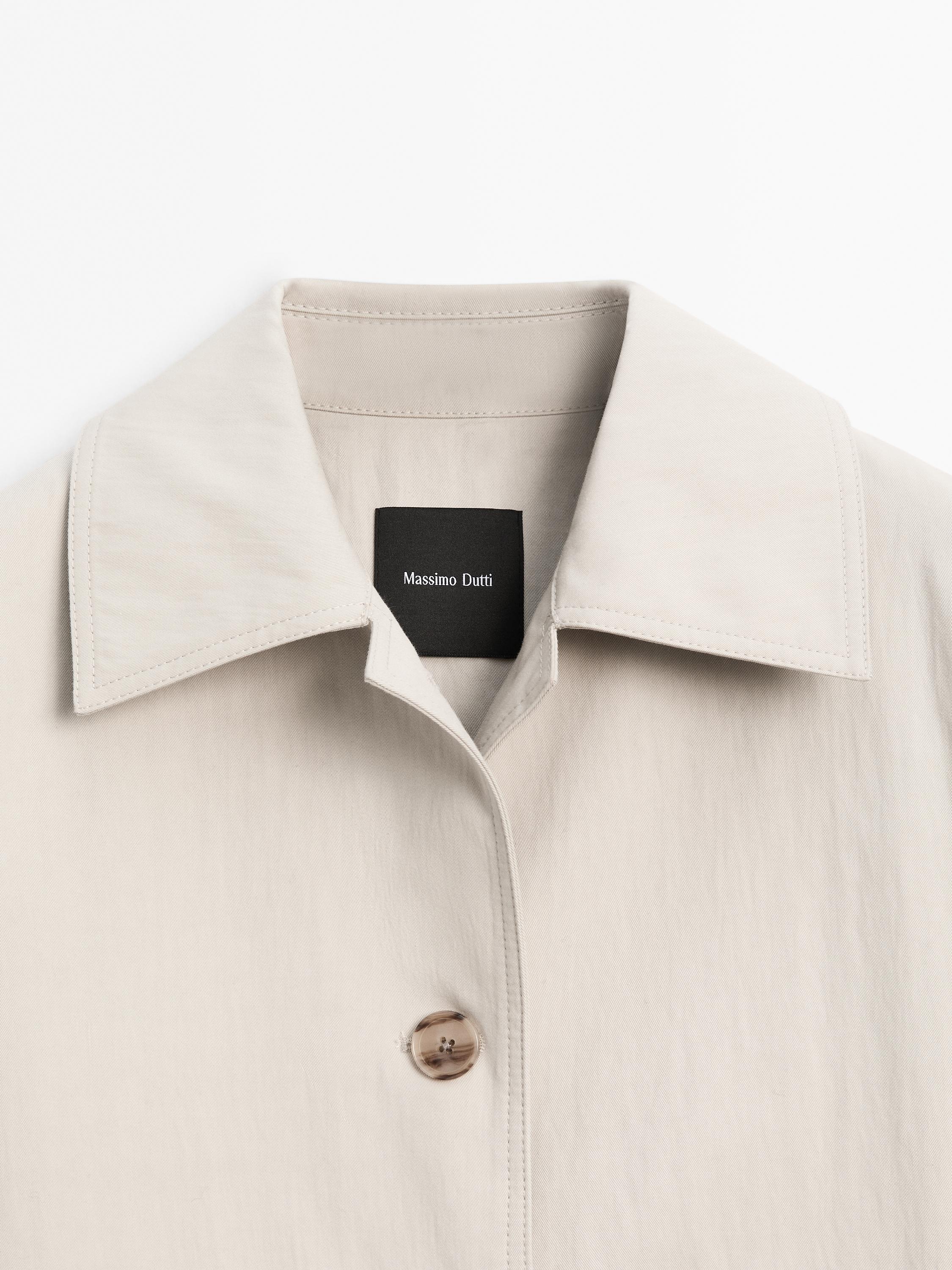 Lightweight cotton blend coat with buttons