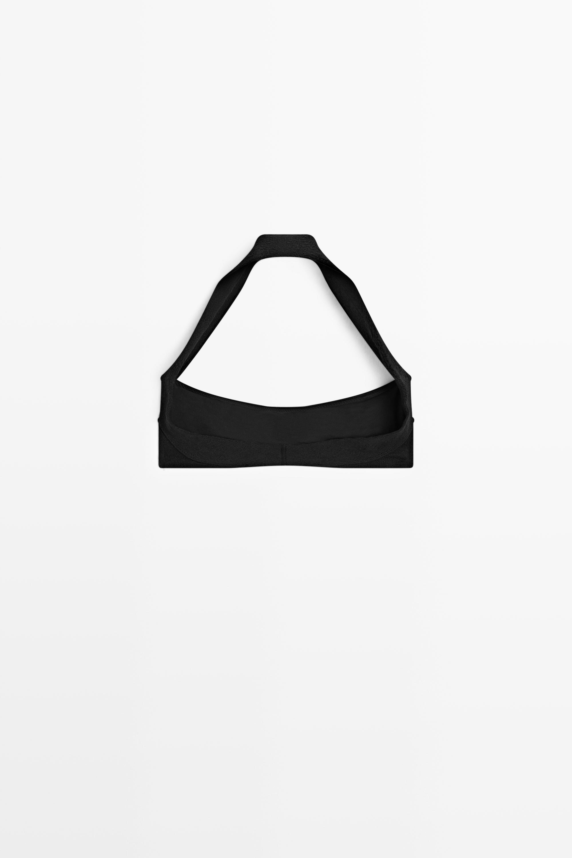 Textured halter bikini top — BLACK