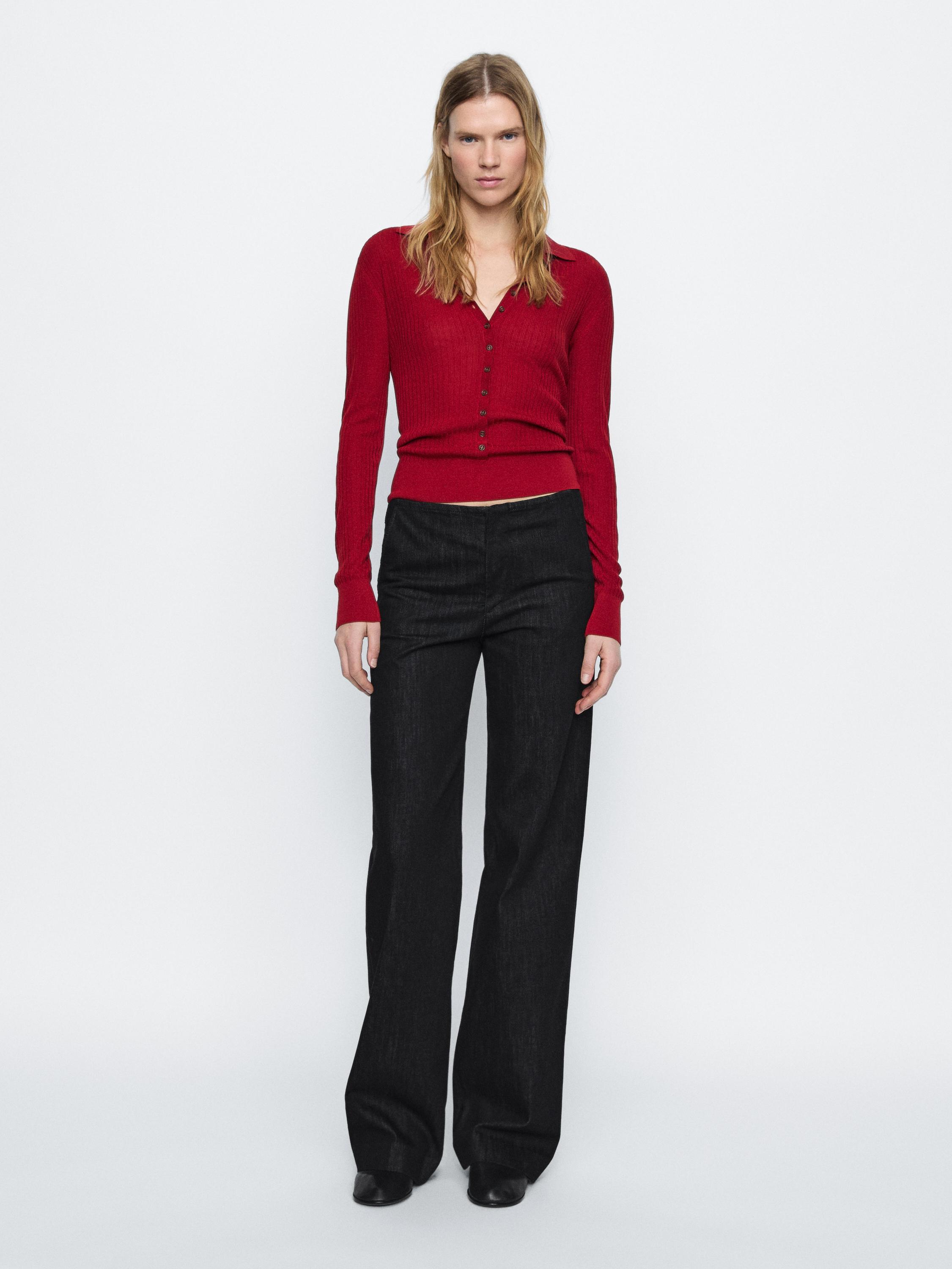 Mid-rise straight-leg comfort jeans