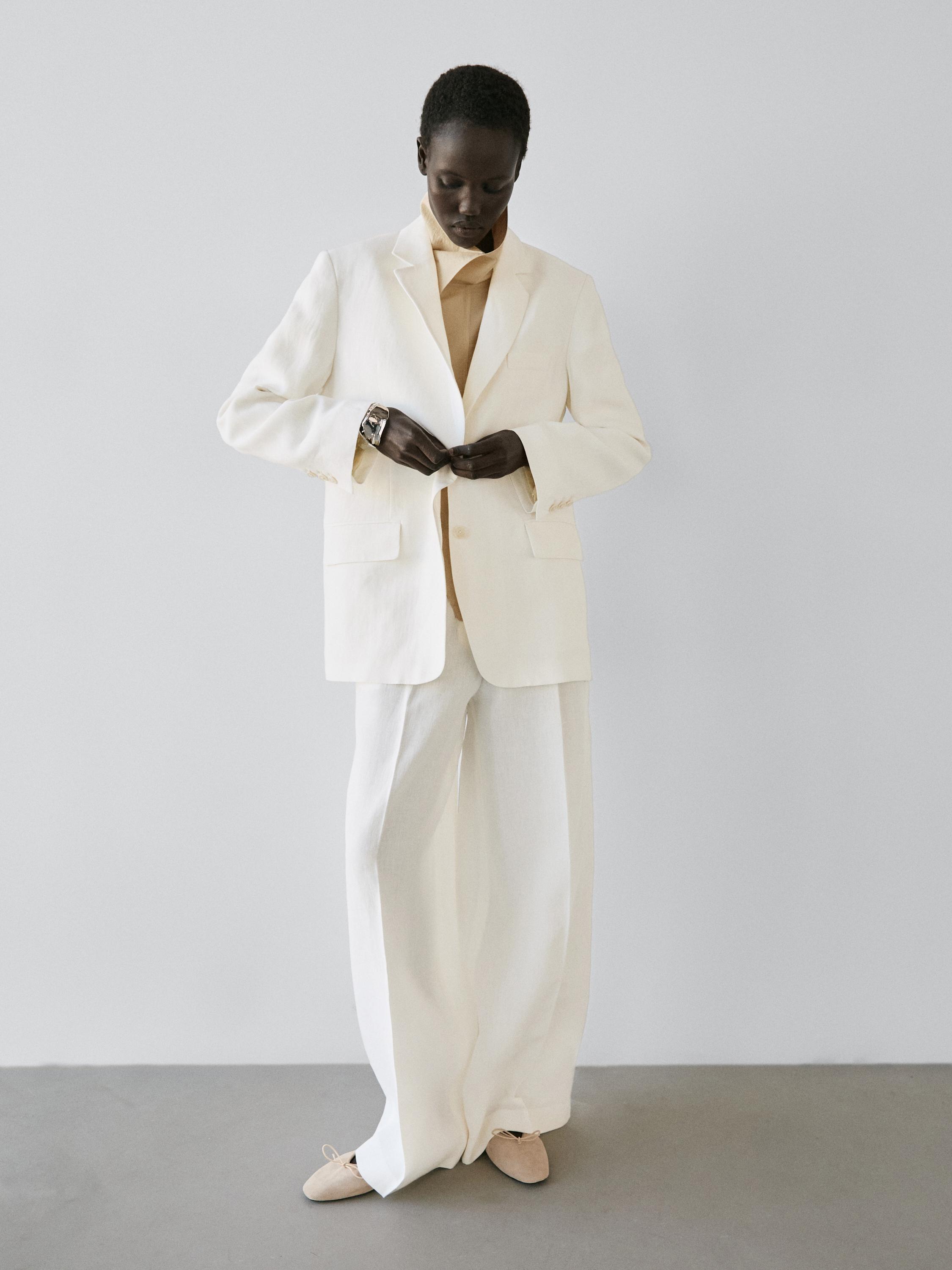 100% linen suit blazer — Off white